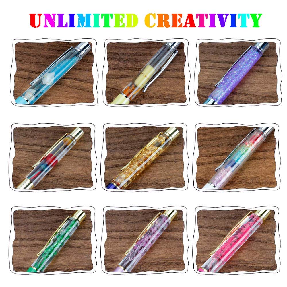 JOINVALUE Colorful Fillable Ink Empty Tube Ballpoint Pens Floating DIY Pens,Building Your Favorite
