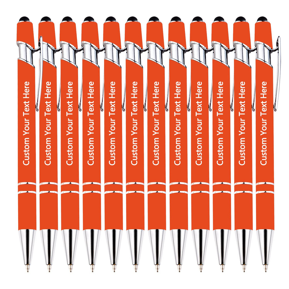 KOLOWKO Personalized 2-in-1 Ballpoint Pen & Stylus - Custom Text/Name/Message - Bulk Order Up to