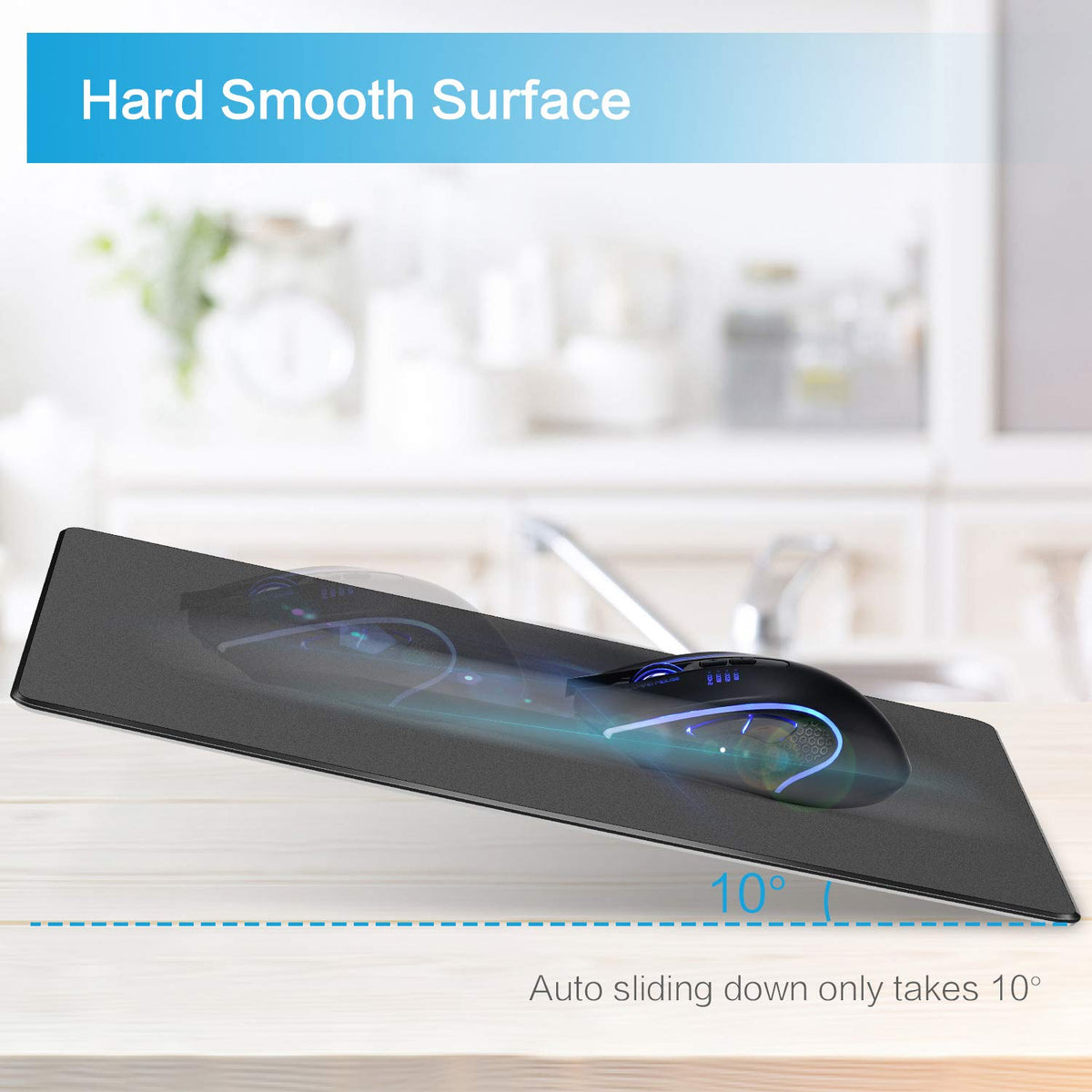 Bitpro LGM Hard Mouse Pad,Unique 3 Layers Mouse Pad with Plastic Surface,Compatible with High DPI