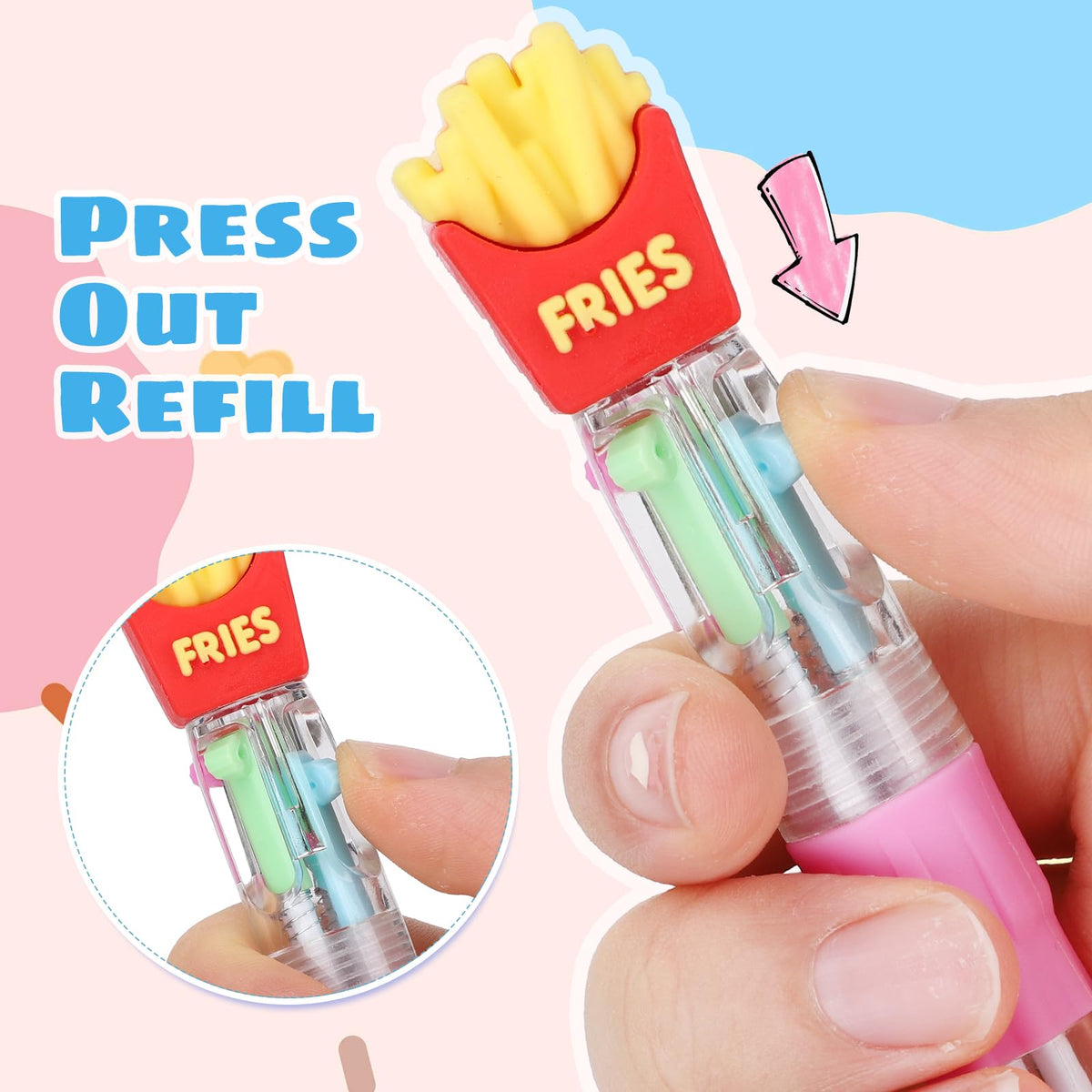 BESARME 48 Pack Multicolor Fun Pens, Halloween Goodie Bags Stuffer for Kids