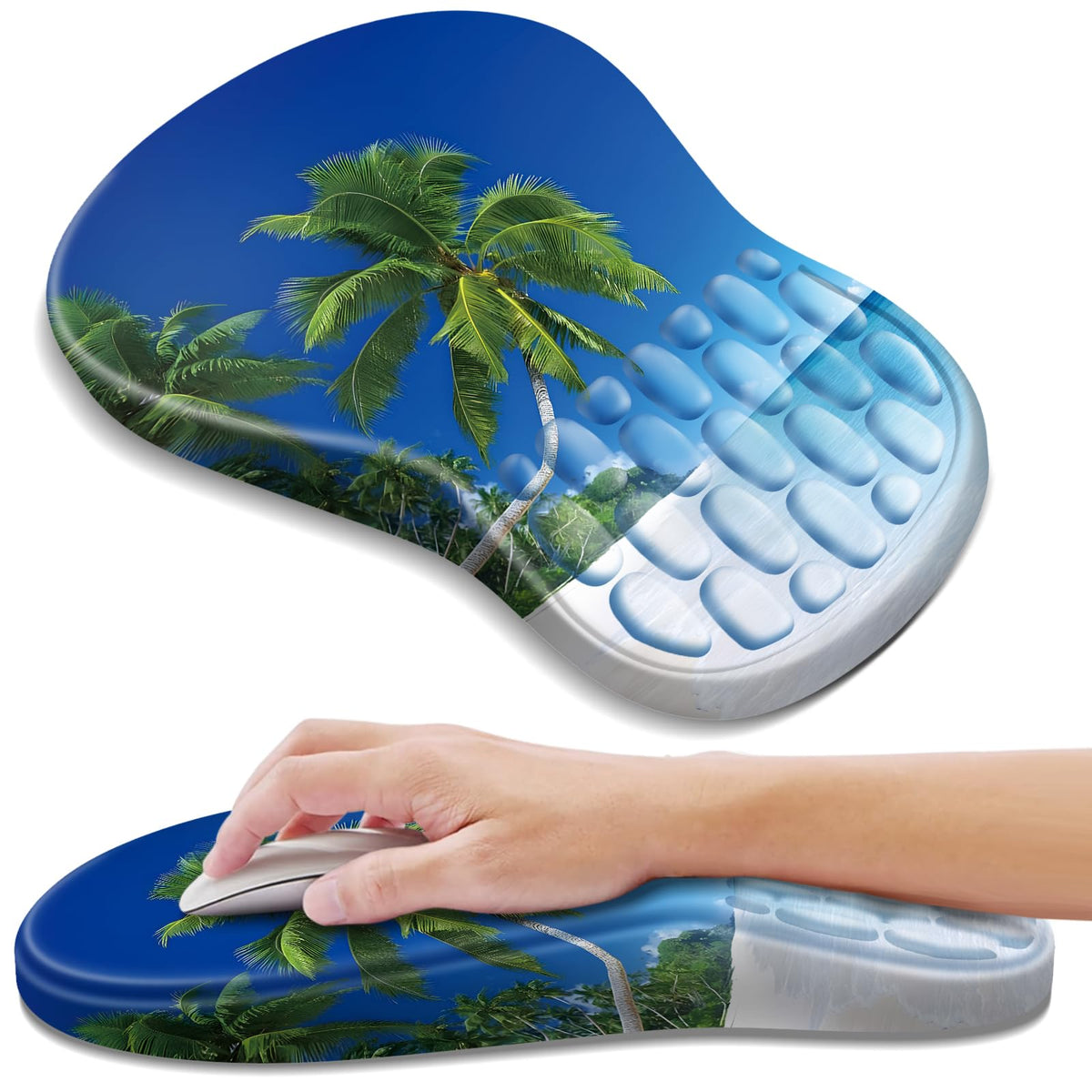 YIWEI Ergonomic Mouse Pad with Wrist Rest for Carpal Tunnel Pain Relief