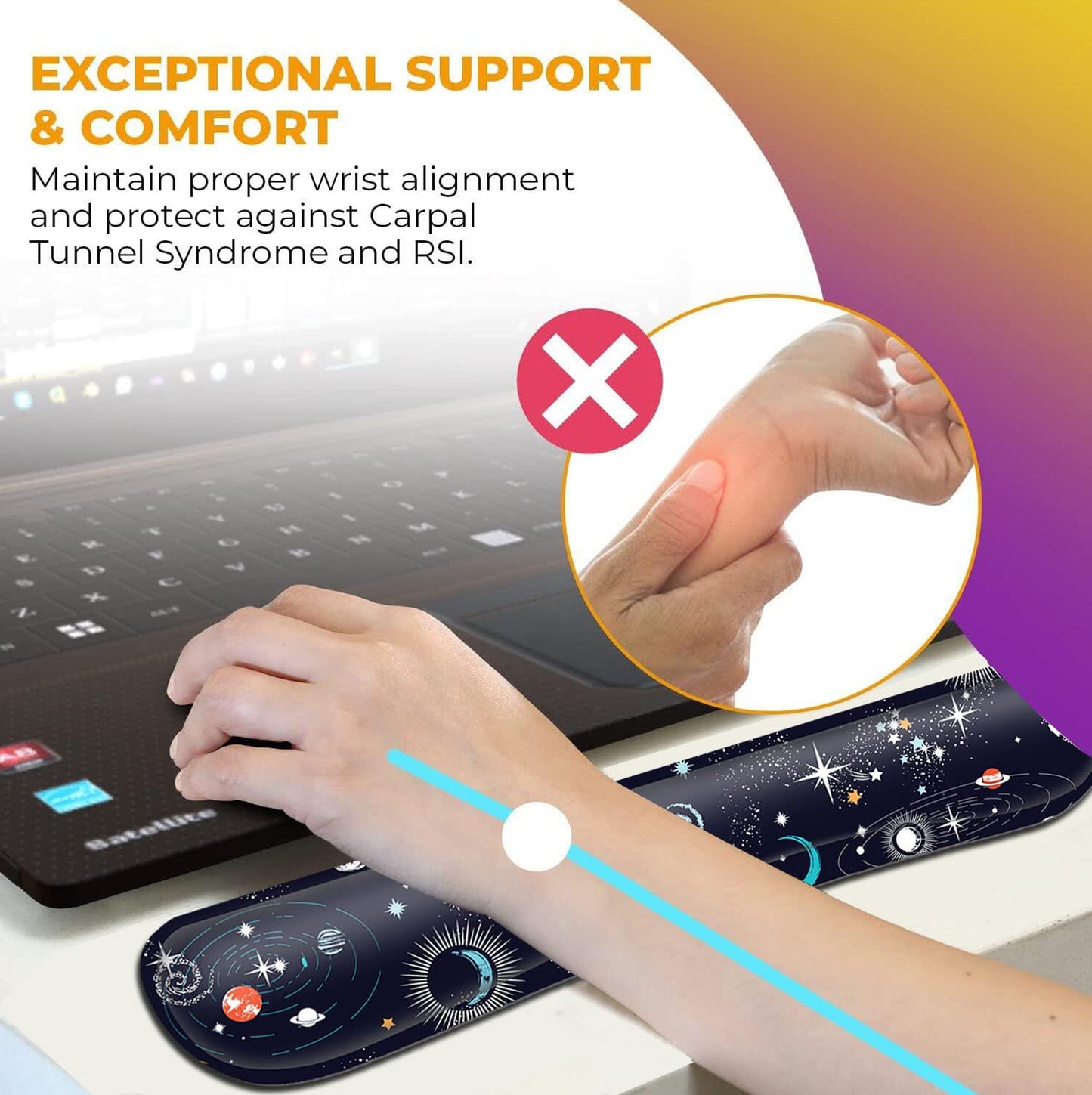 Mouse Pad with Wrist Support, Soft Memory Foam Keyboard Wrist Rest, Ergonomic Gel Mouse Pad,Cute