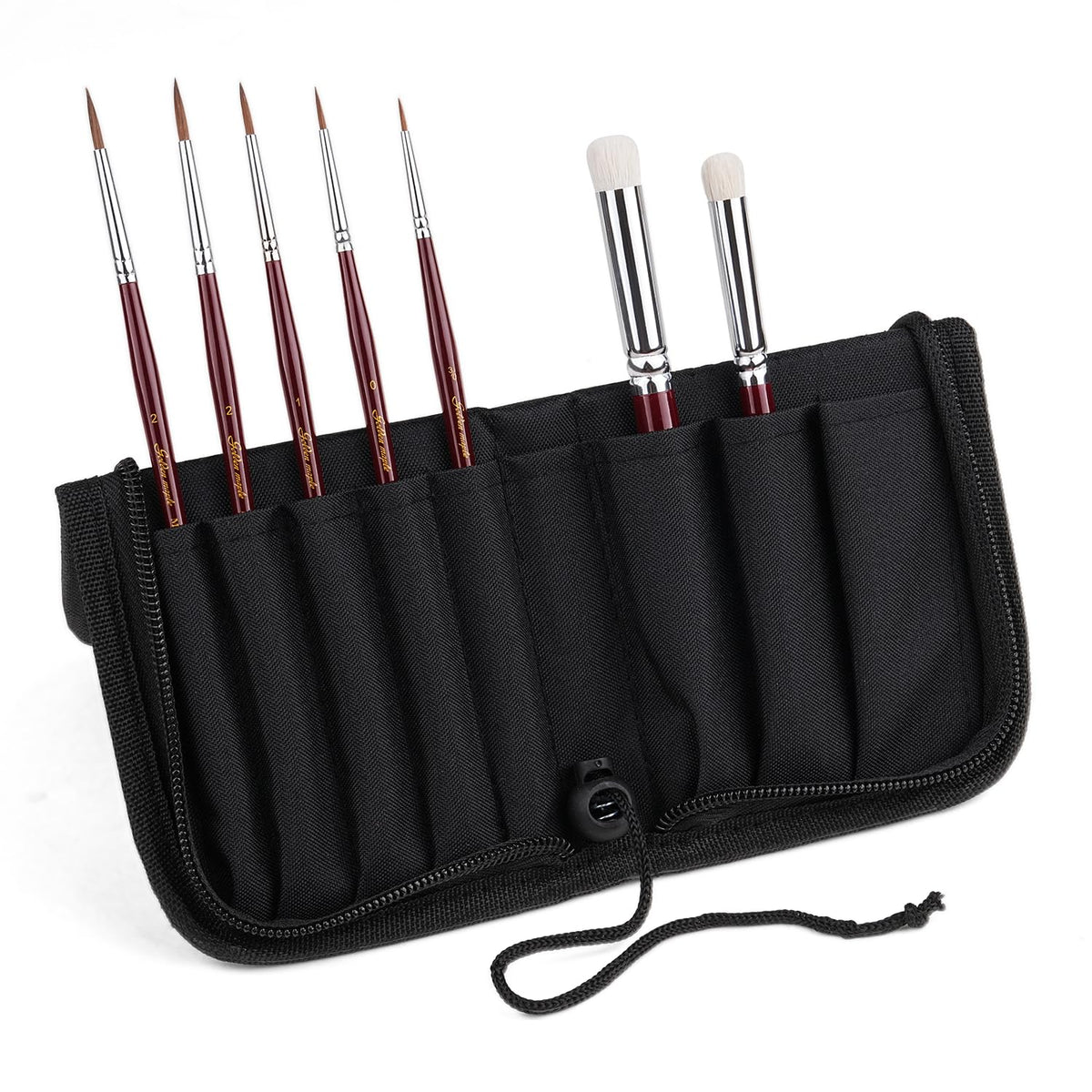 Kolinsky Sable Miniature Paint Brushes - Golden Maple 7pcs Detail Paint Brushes Drybrushes for