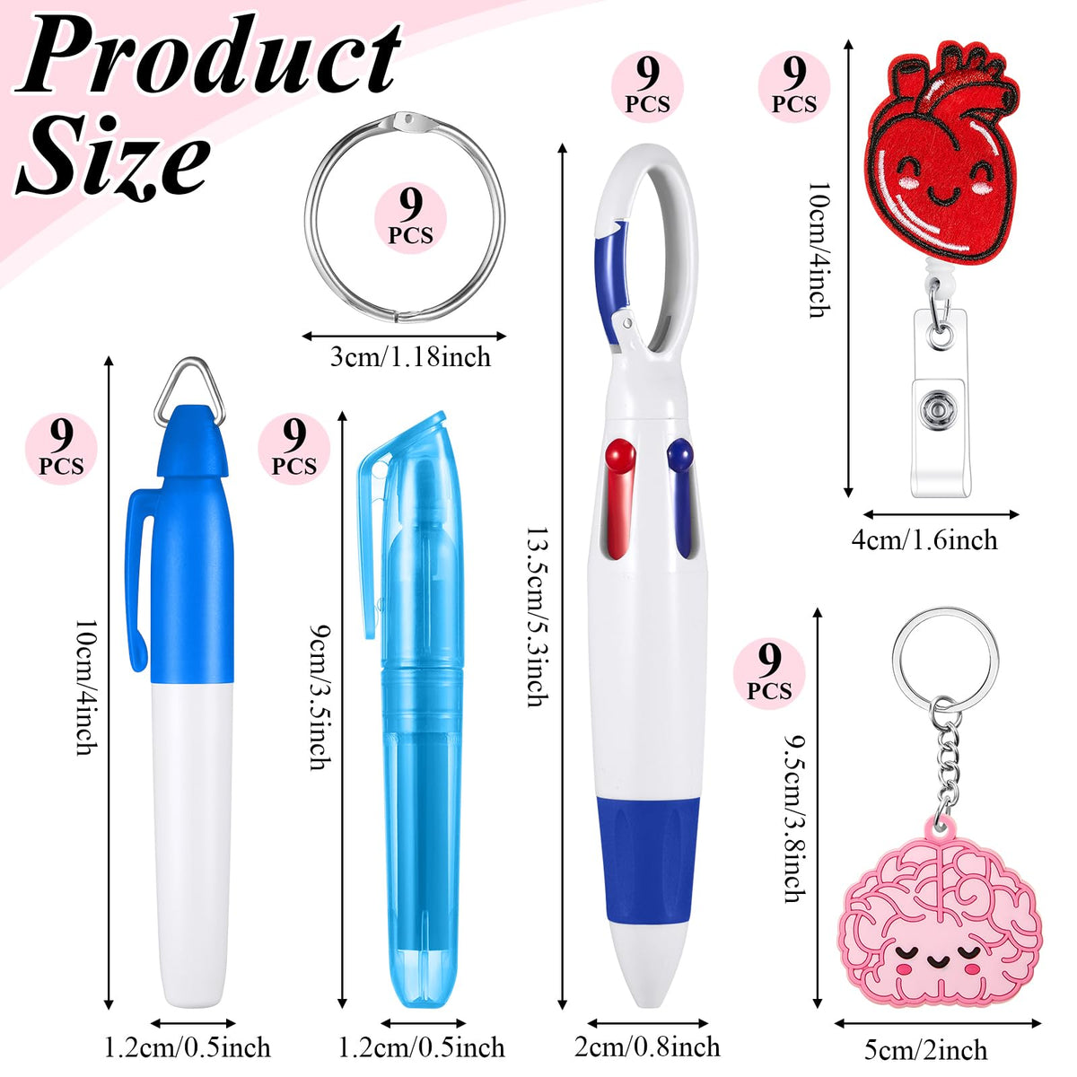Henoyso Nurse Badge Reel Bulk,54 Pcs,Classic
