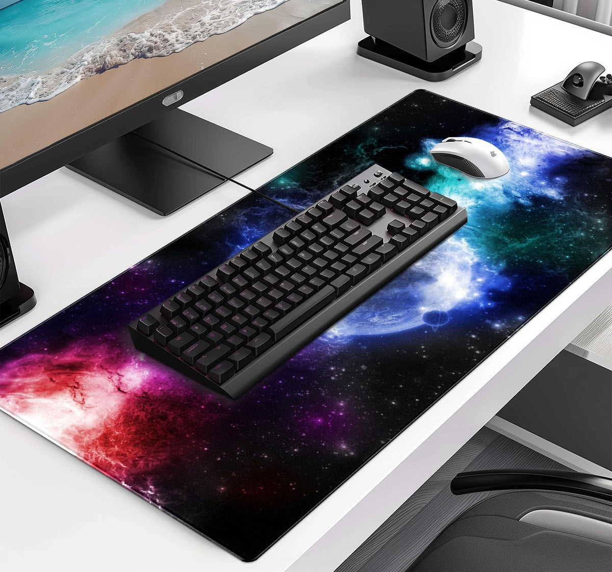 Large Extended Nebula Starry Sky Mouse Pad, Laptop and Home Office Desk Pad