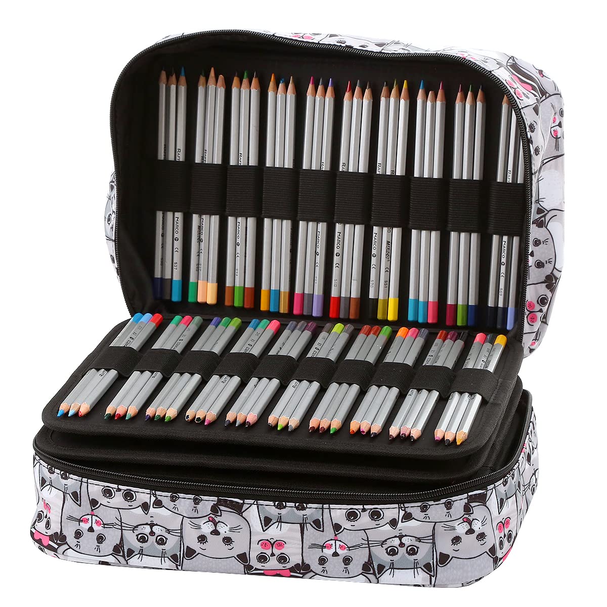 Lbxgap 420 Slots Colored Pencil Case w/Handle & Shoulder Strap
