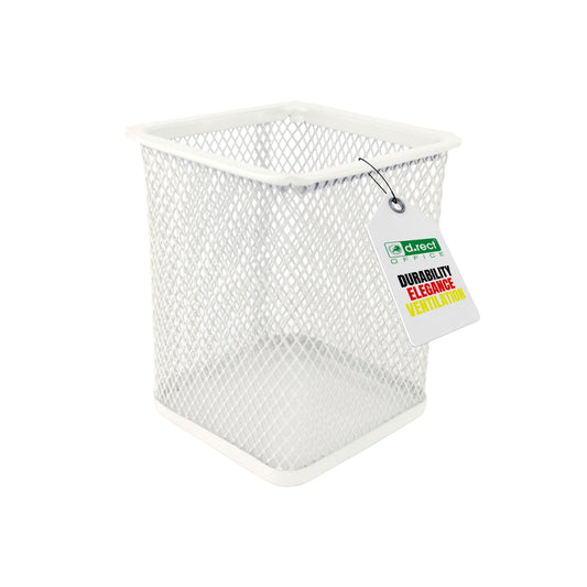 D.RECT Metal Square Pen Holder | Pen Holder Cube Made of Wire Metal | Mesh Multifunctional Cup for