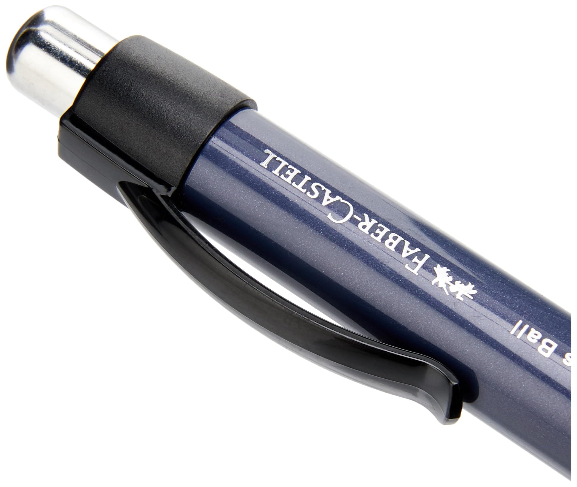 FABER-CASTELL Grip Plus Ball 140732 ballpoint pen, refill M, blue metallic barrel, blue ink colour