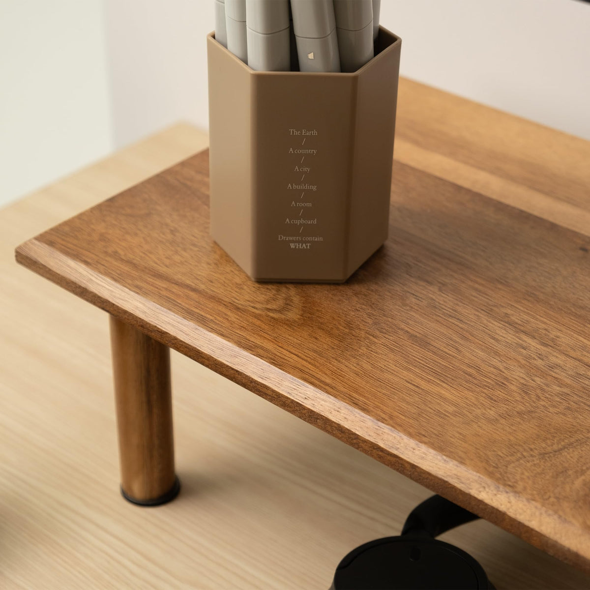 ROCDEER Dual Monitor Stand Riser, Acacia Wood Desktop Shelf with Storage