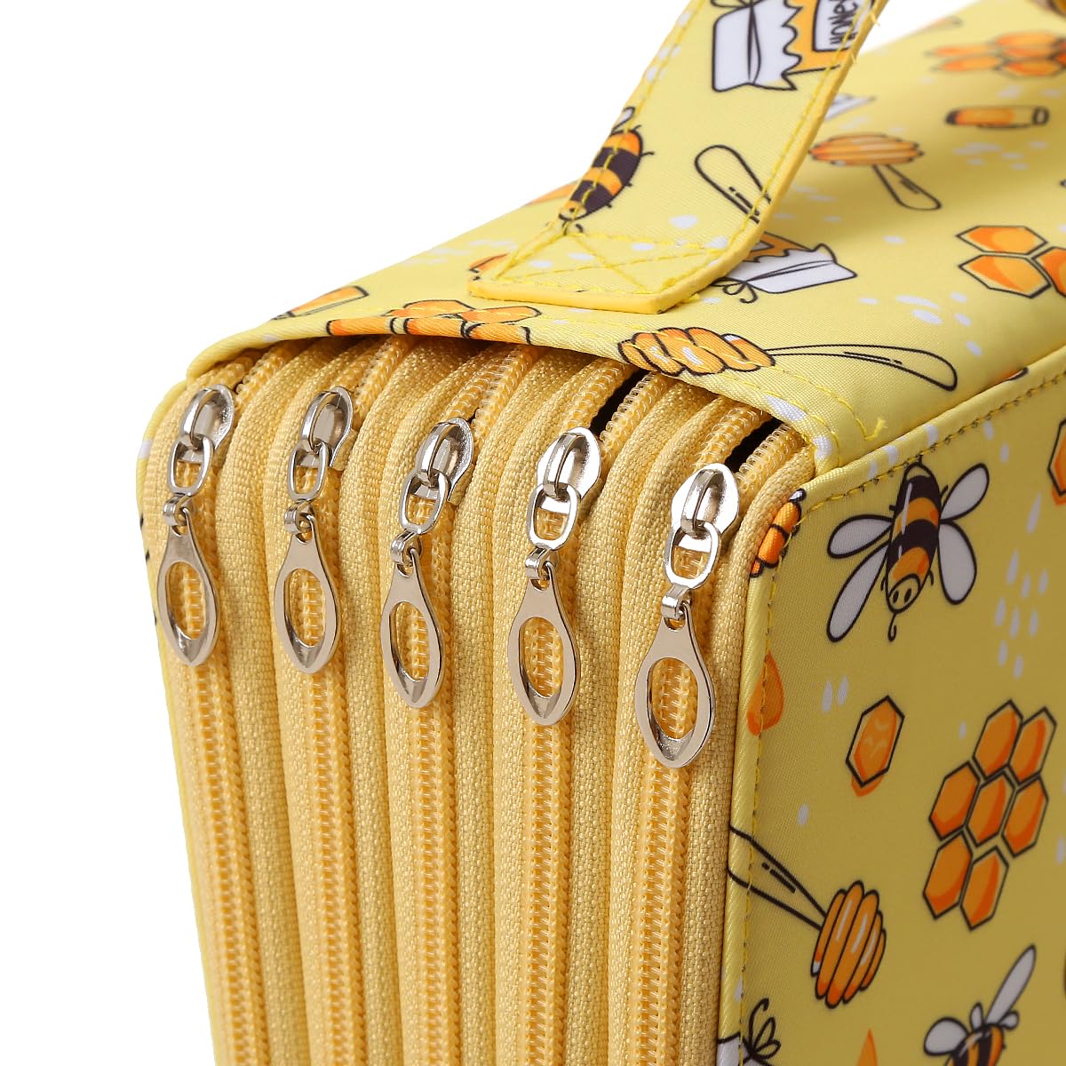 Lbxgap 250 Slots Pencil Case 5-Layer Zipped Holder w/Handle