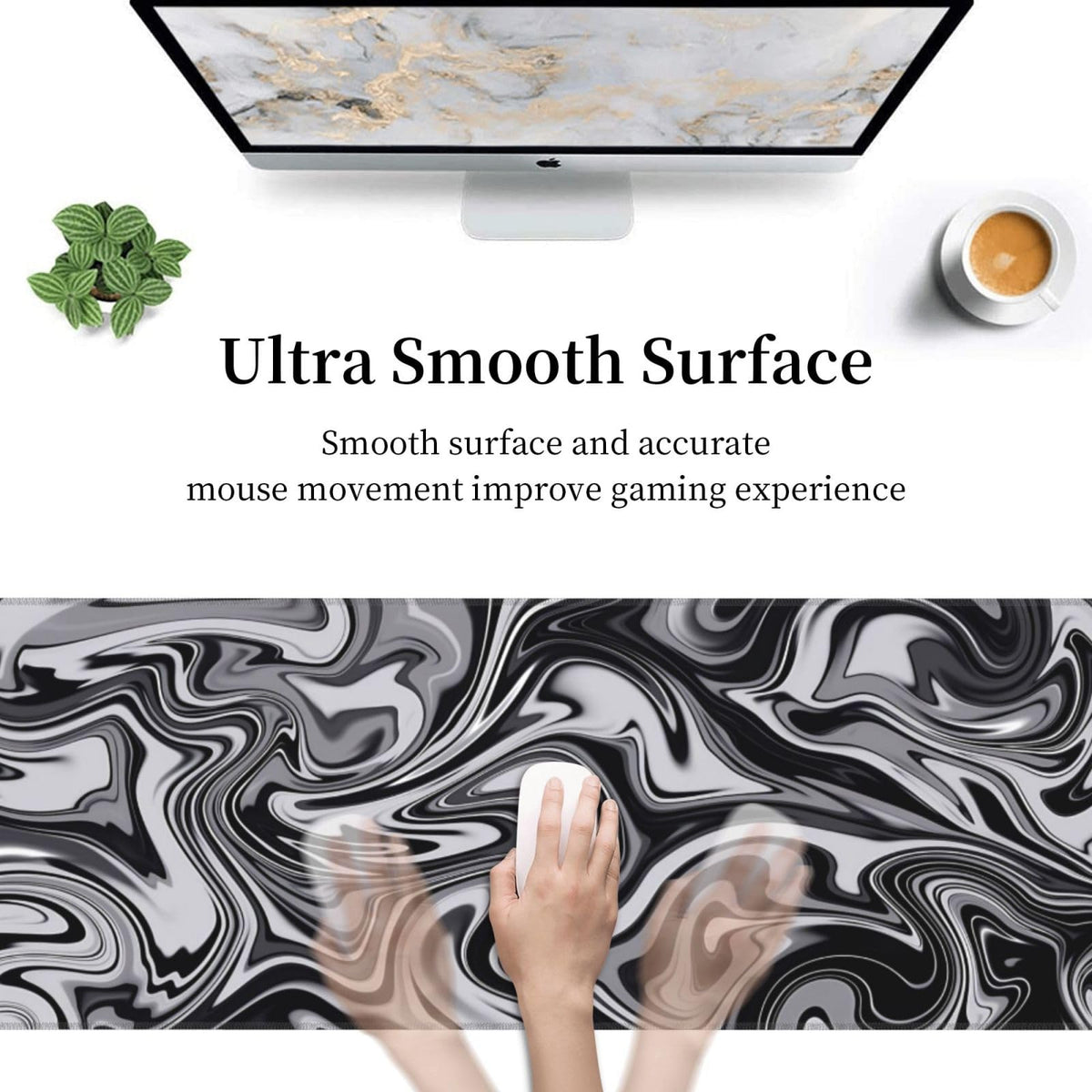 Sigouyinei Extra Large Desk Pad 31.5x12in Office Gaming Non-Slip Mouse Pad