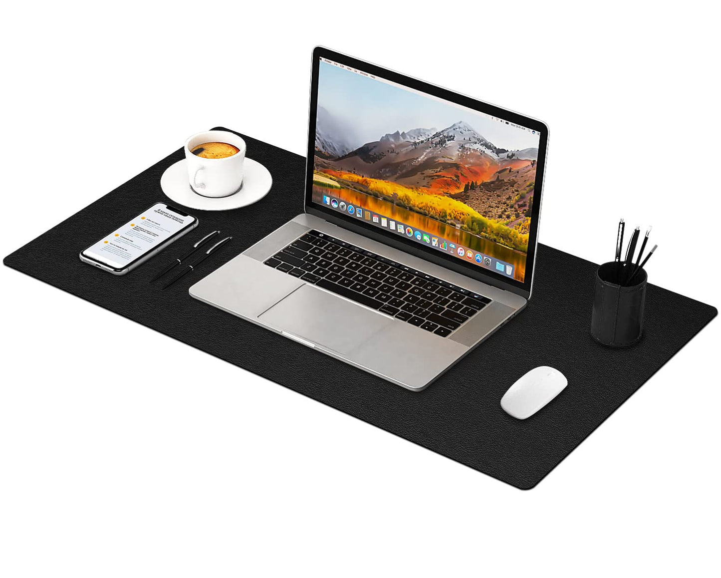 RostiKong Multifunctional Office Desk Pad Non-Slip Desk Mouse Pad Waterproof PU Leather Desk Table