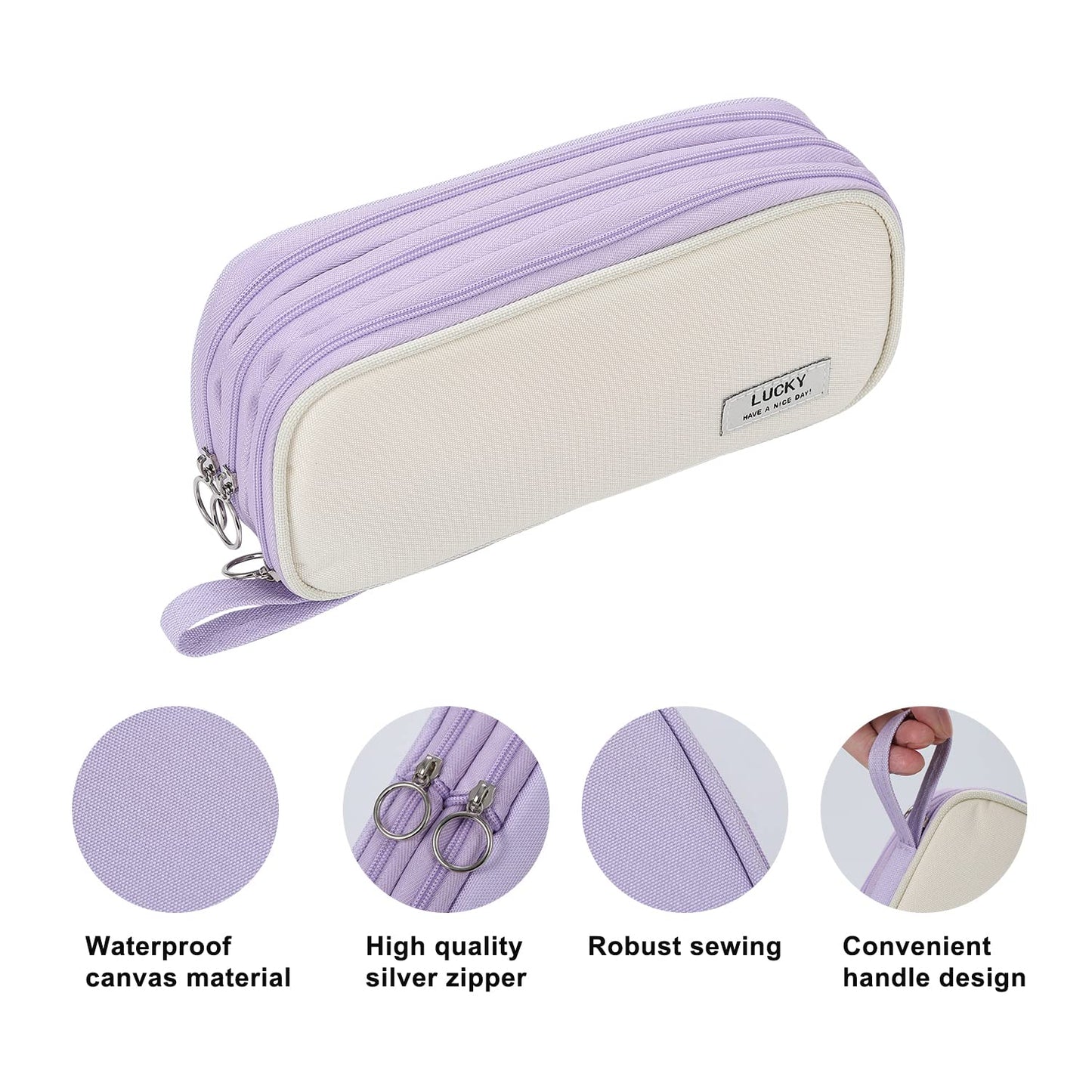Large Pencil Case for School Zipper Pencil Pouch for Girls Teens Kids