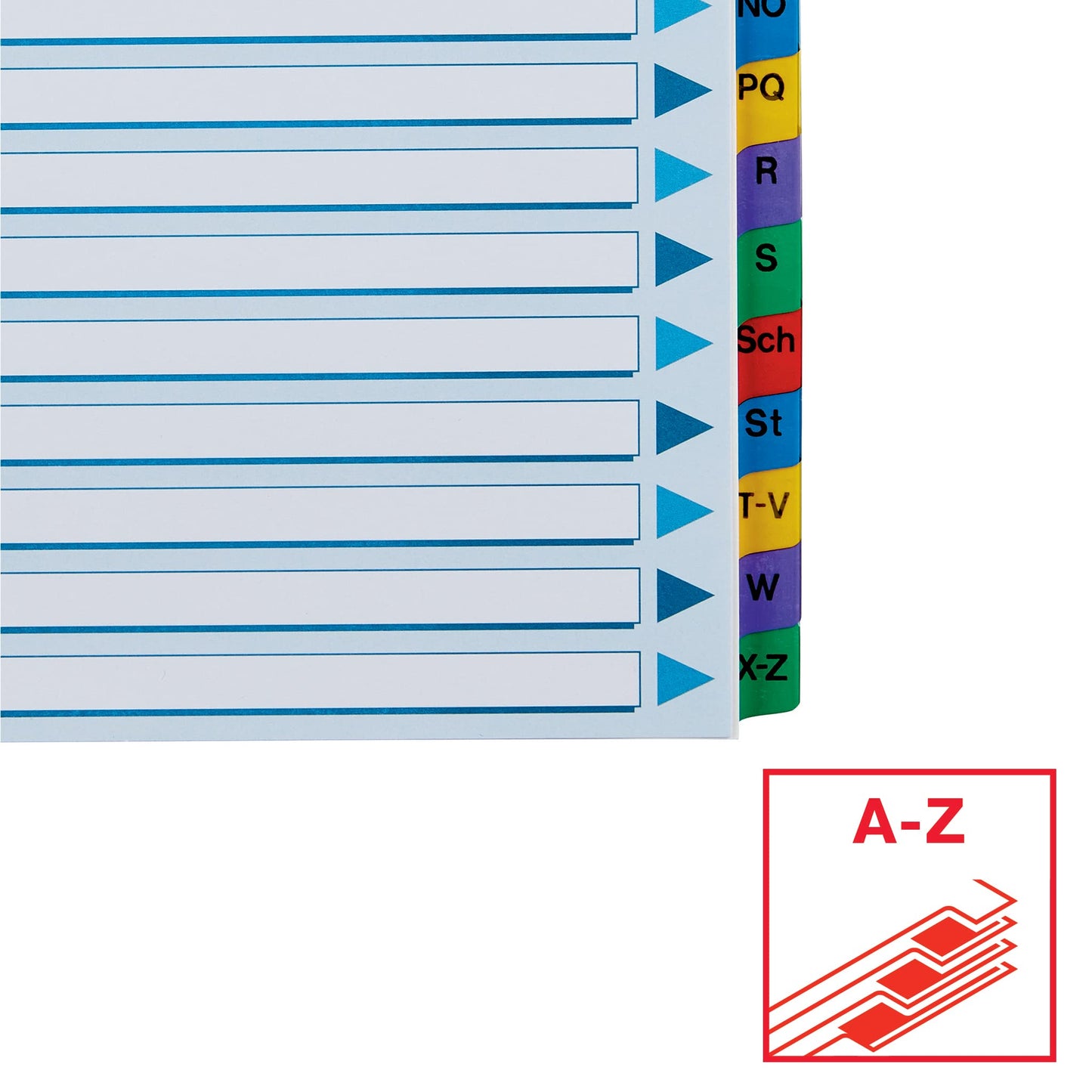 Esselte 100167 Index for A4, Cover Sheet and 20 Dividers, Tabs with Alphabetical Print A-Z