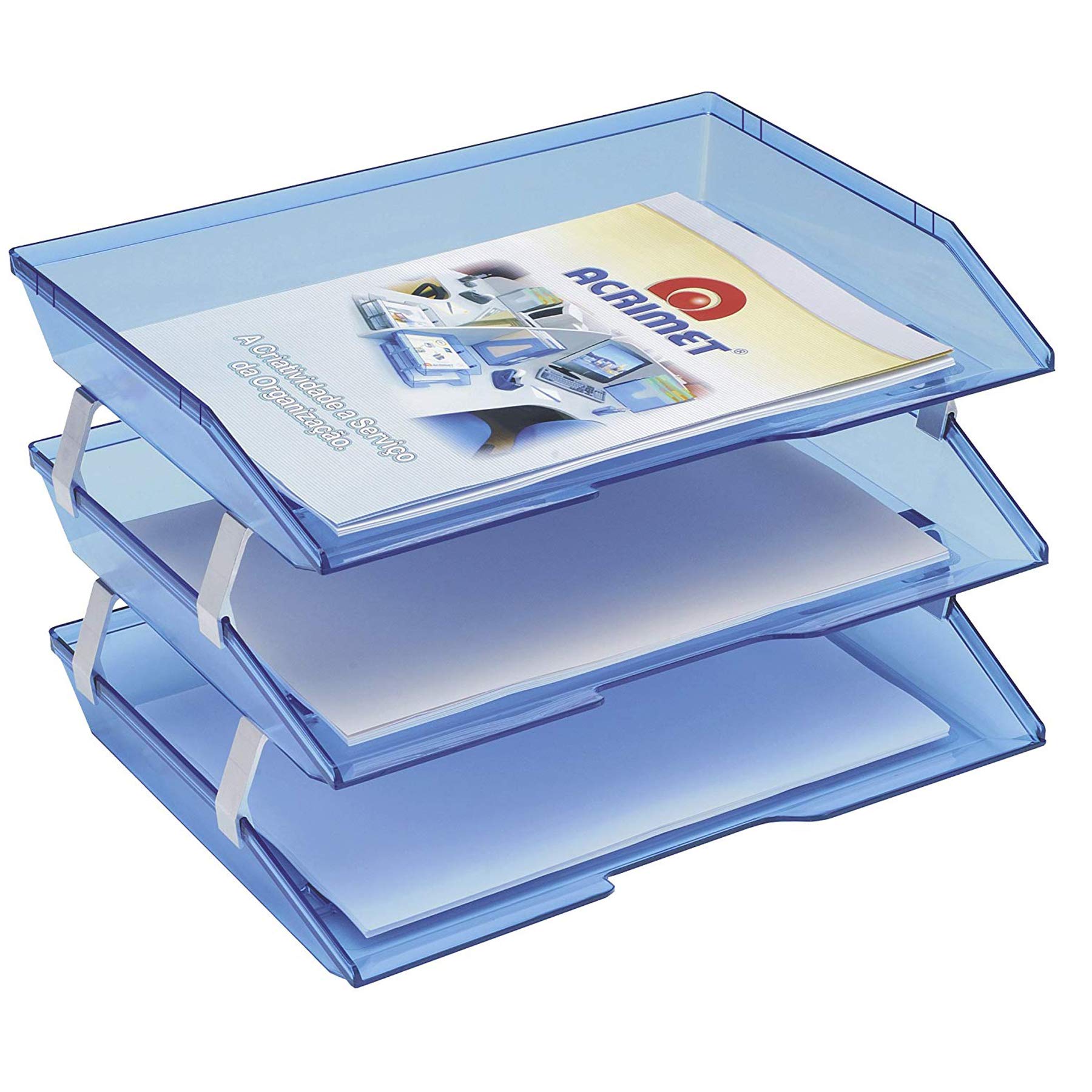 Acrimet Facility 3 Tier Letter Tray, Side Load, Letter Size/A4, Desktop File Organizer, Plastic