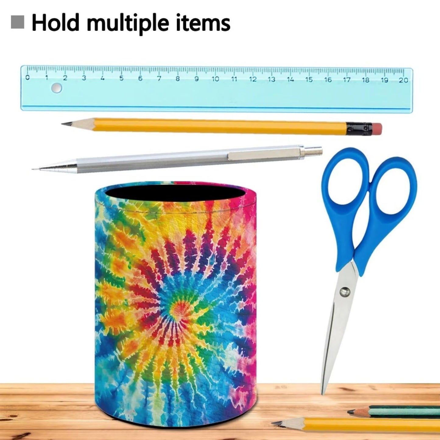 BIGCARJOB Rainbow Tie Dye Pencil Holder Pen Organizer Kids Adult Office Pencil Cup Tie Dye Print