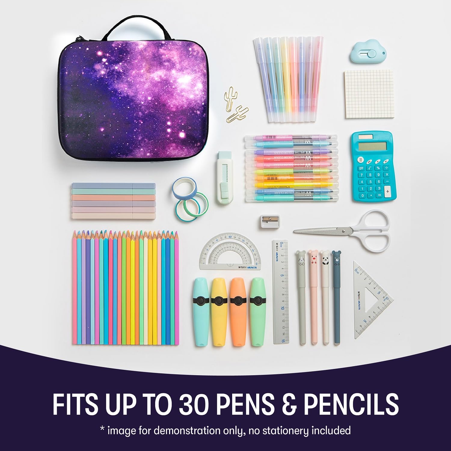 ZIPIT Jumbo Pencil Case, Cute Aesthetic Large Capacity Pencil Box, Purple