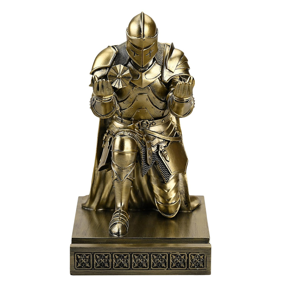 Medieval Armored Knight Pen Holder Figurine Paperweight Phone Stand Bronze