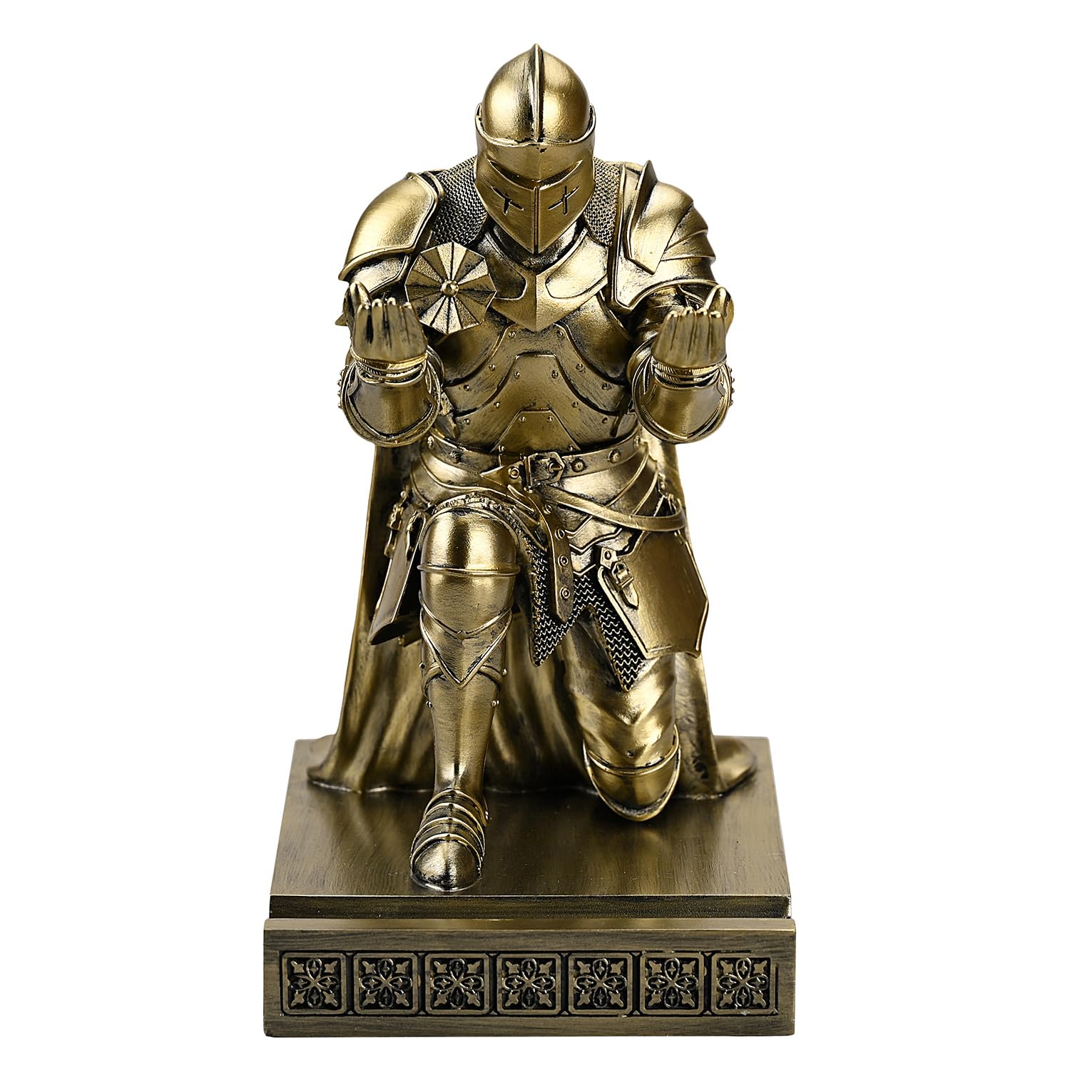 Medieval Armored Knight Pen Holder Figurine Paperweight Phone Stand Bronze