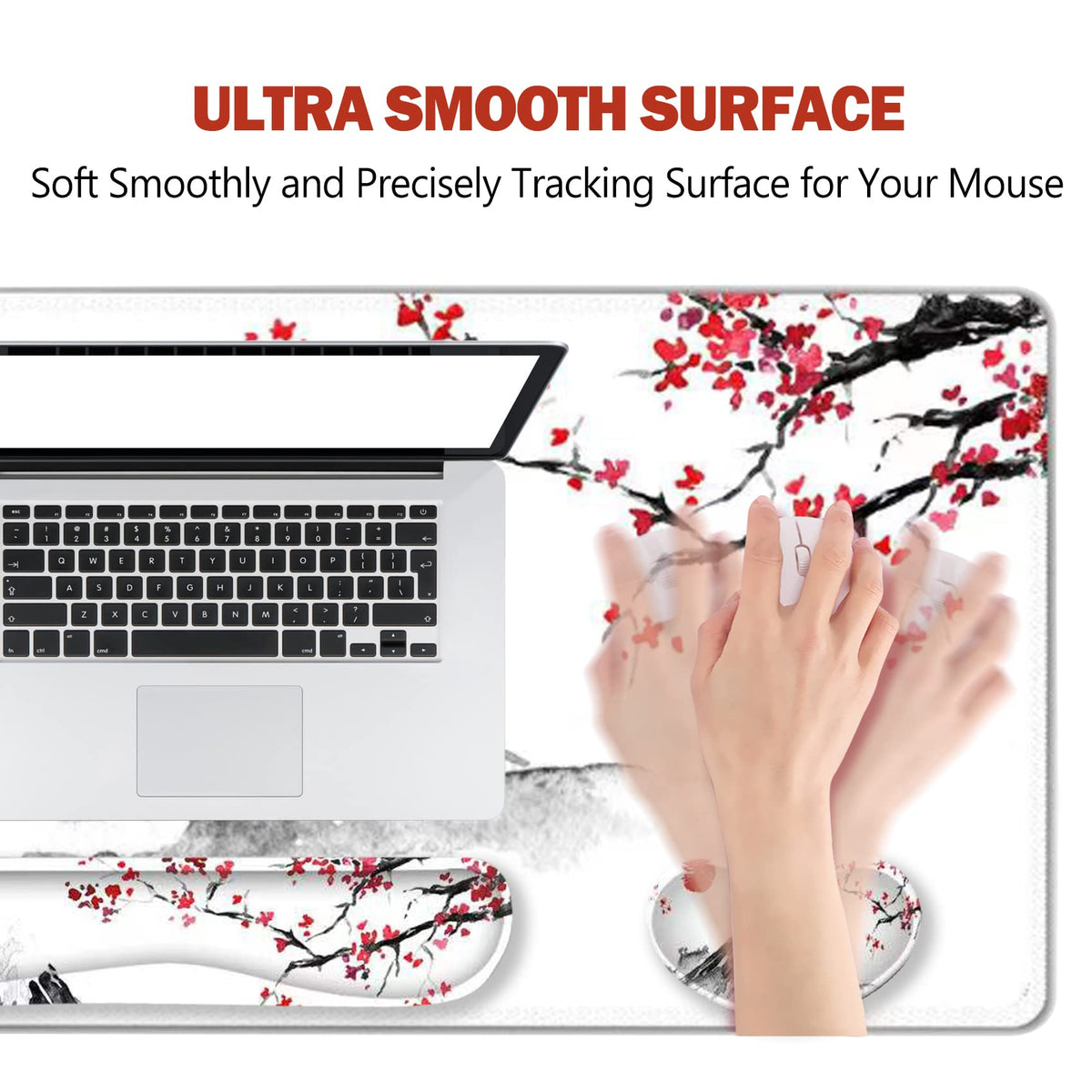 ToLuLu Extended Gaming Mouse Pad, Memory Foam Ergonomic Keyboard Mouse Wrist Rest Support Set