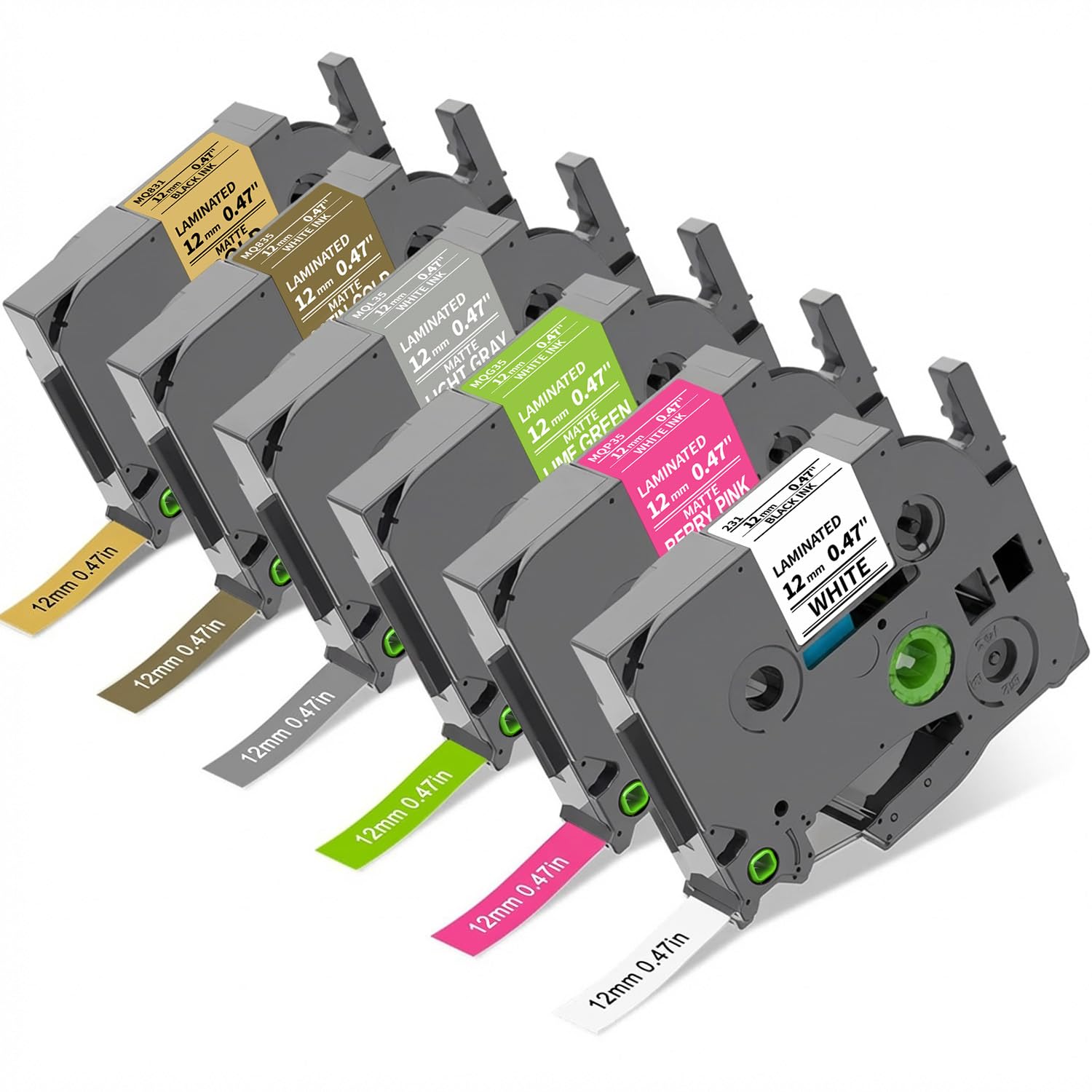 COLORTY Replace for Brother P-Touch Label Maker Tape TZe 12mm 0.47