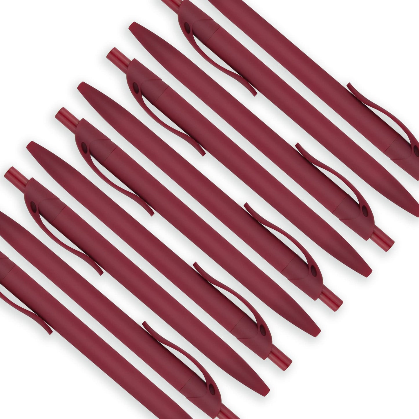 Deegtran 100 Pack No Bleed Red Barrel Click Pens, Wholesale Retractable Ballpoint Pens, Medium