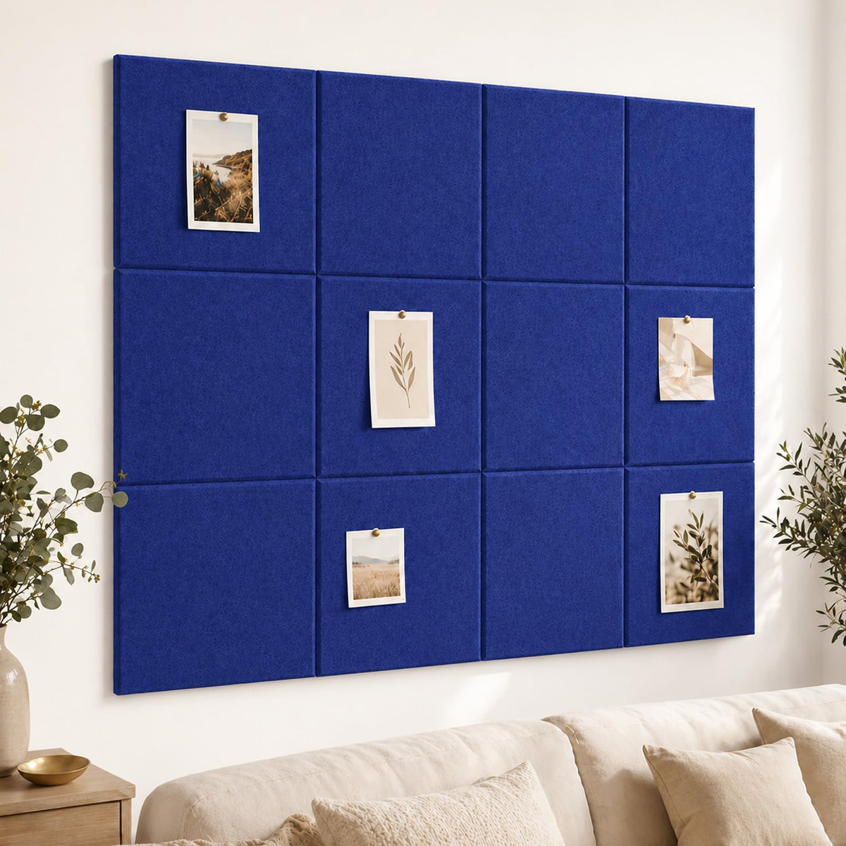 Baysola Felt Bulletin Board Tiles, Cork Board Alternative, 48 x 36 in