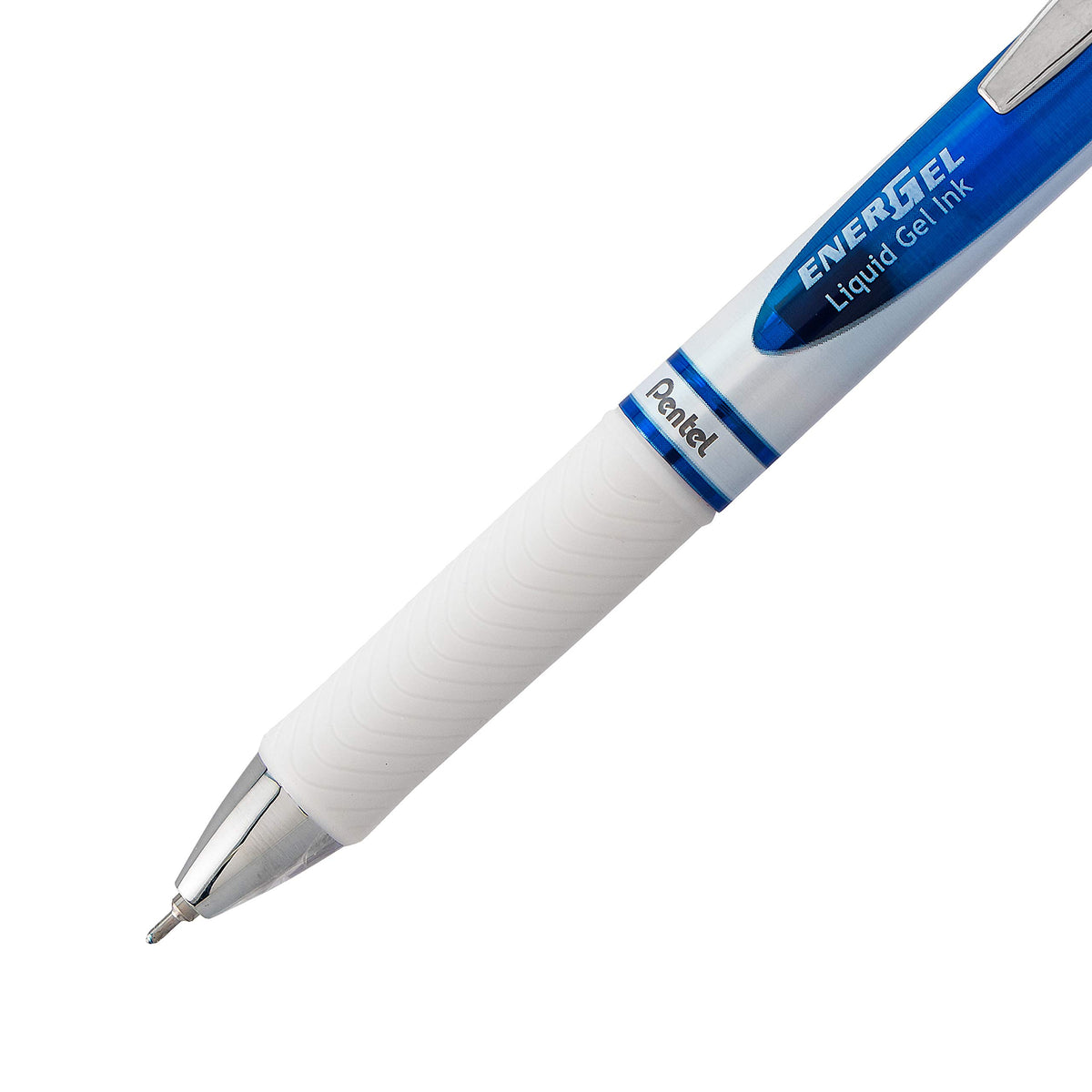 Pentel EnerGel RTX Pearl Retractable Liquid Gel Pen, (0.7mm) Medium Line, Needle Tip, Blue Ink, 12