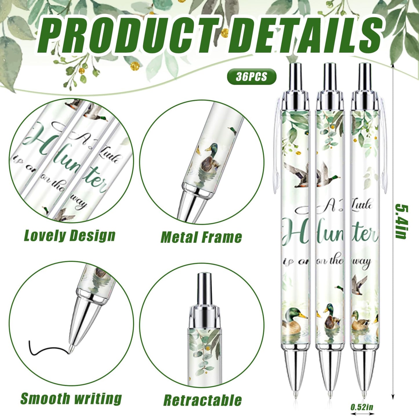 EYNDYN 145 Pieces Mallard Duck Baby Shower Gifts for Guest Duck Hunting Ballpoint Pens and