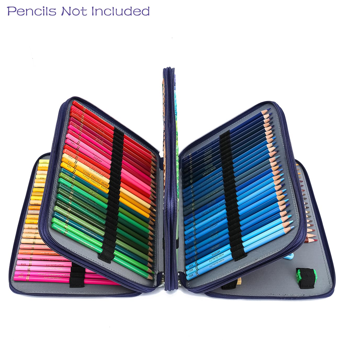 YOUNGCOL 200 Slots Colored Pencil Case Color Pencil Organizer Holder With Zipper Closure Large