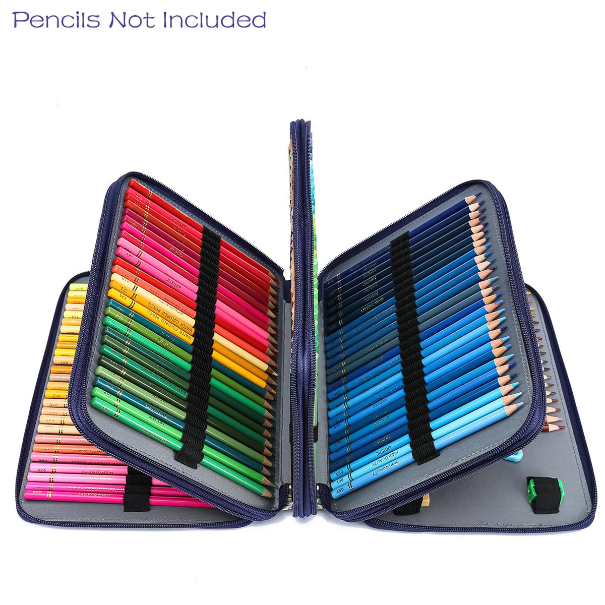 YOUNGCOL 200 Slots Colored Pencil Case Color Pencil Organizer Holder With Zipper Closure Large