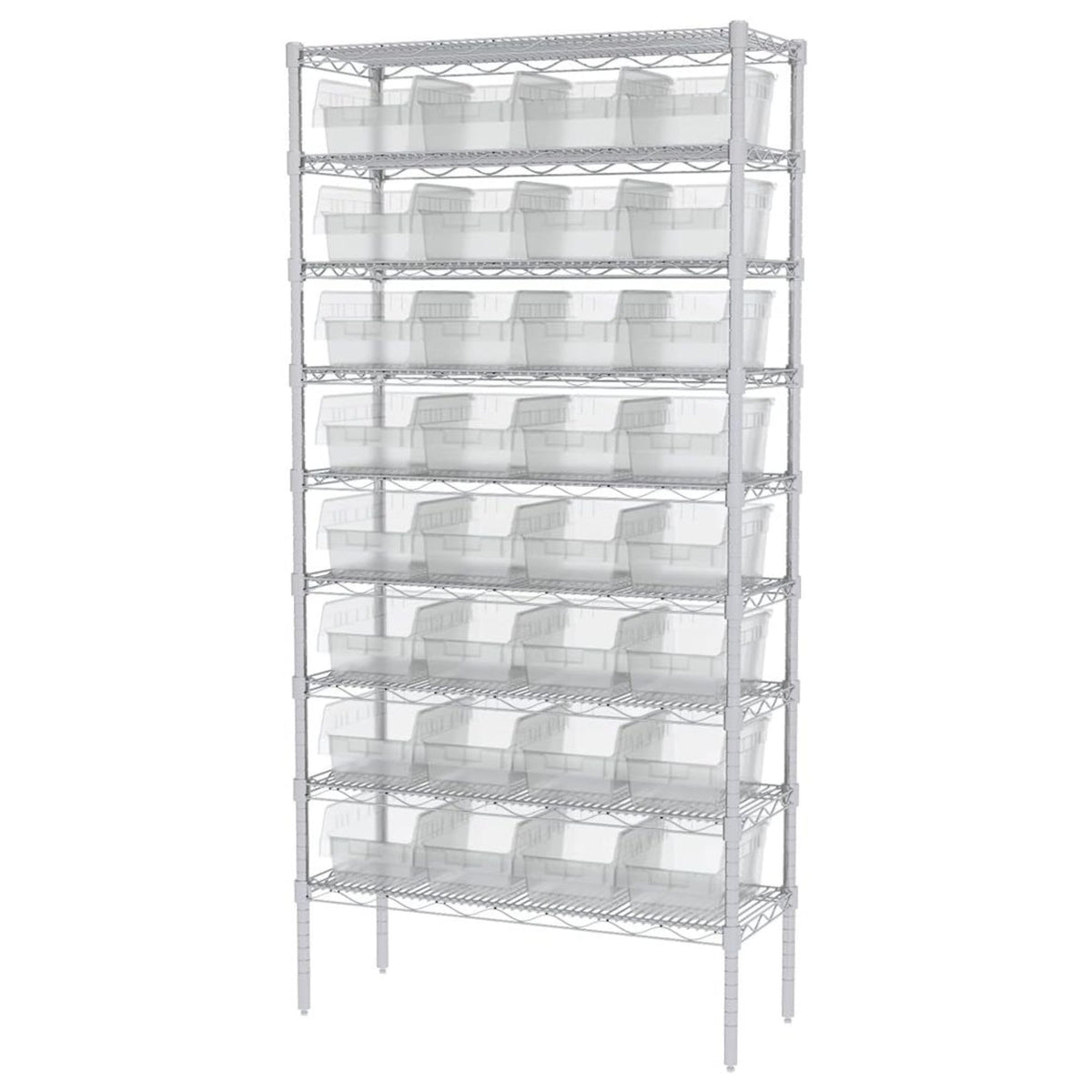 Akro-Mils 30080 Plastic Nesting ShelfMax Storage Bin Box, (12-Inch x 8-Inch x 6-Inch), Clear