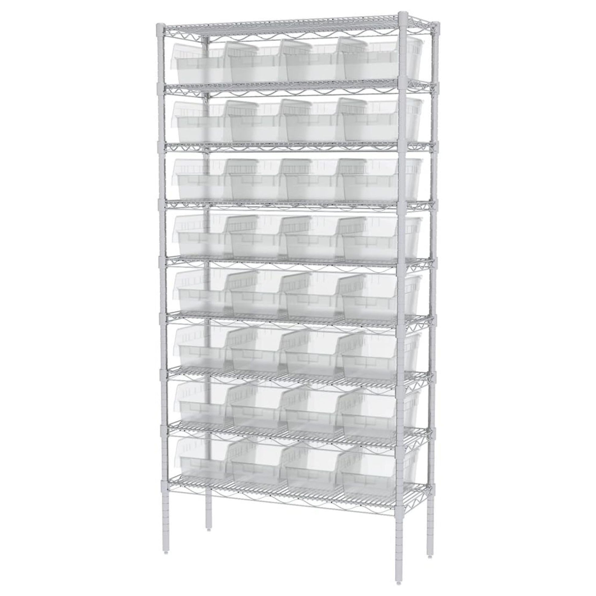 Akro-Mils 30080 Plastic Nesting ShelfMax Storage Bin Box, (12-Inch x 8-Inch x 6-Inch), Clear