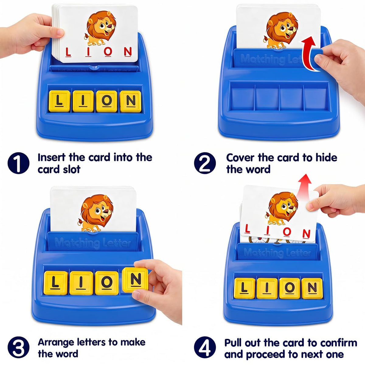 NARRIO Matching Letter Game, Educational Toys for 3 4 5 Year Old Boy, Spelling Word Games for Kids