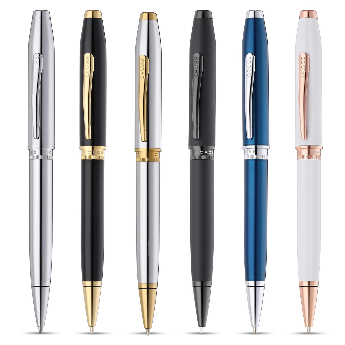 Cross Foundry Glossy Black Gold Ballpoint Pen, Medium Point, Black Ink