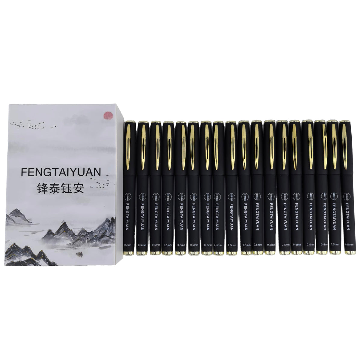 Fengtaiyuan Gel Ink Roller Ball Pens, Black Ink, Extra Fine 0.5mm, Comfortable Grip, Easy Hold
