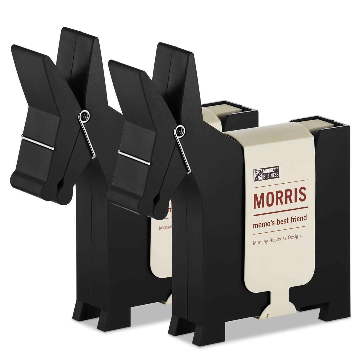 Monkey Business: Morris The Donkey Desktop Memo Holder - Cute Sticky Notes Holder & Desk Organiser