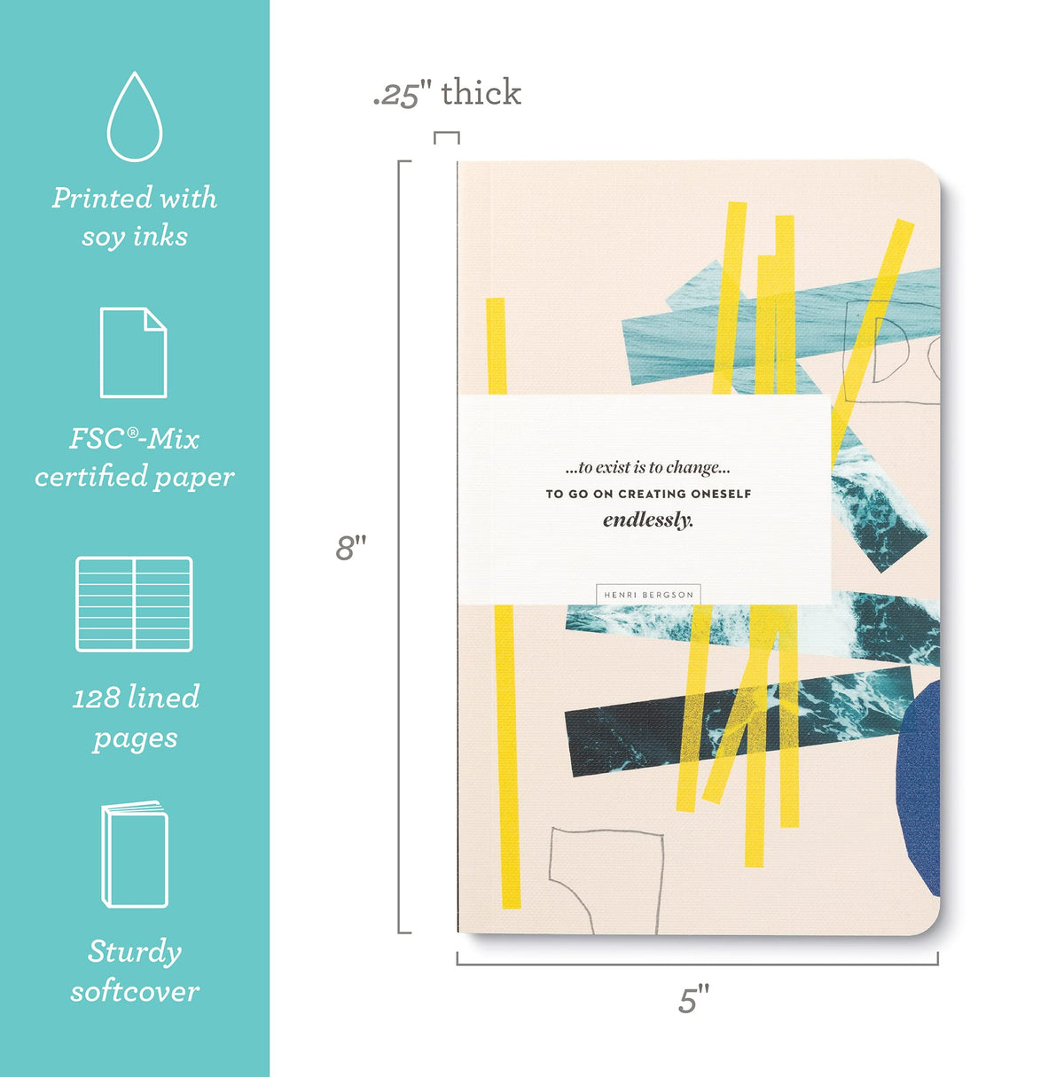 Compendium Softcover Journal - To exist is to change… to go on creating oneself endlessly. – A