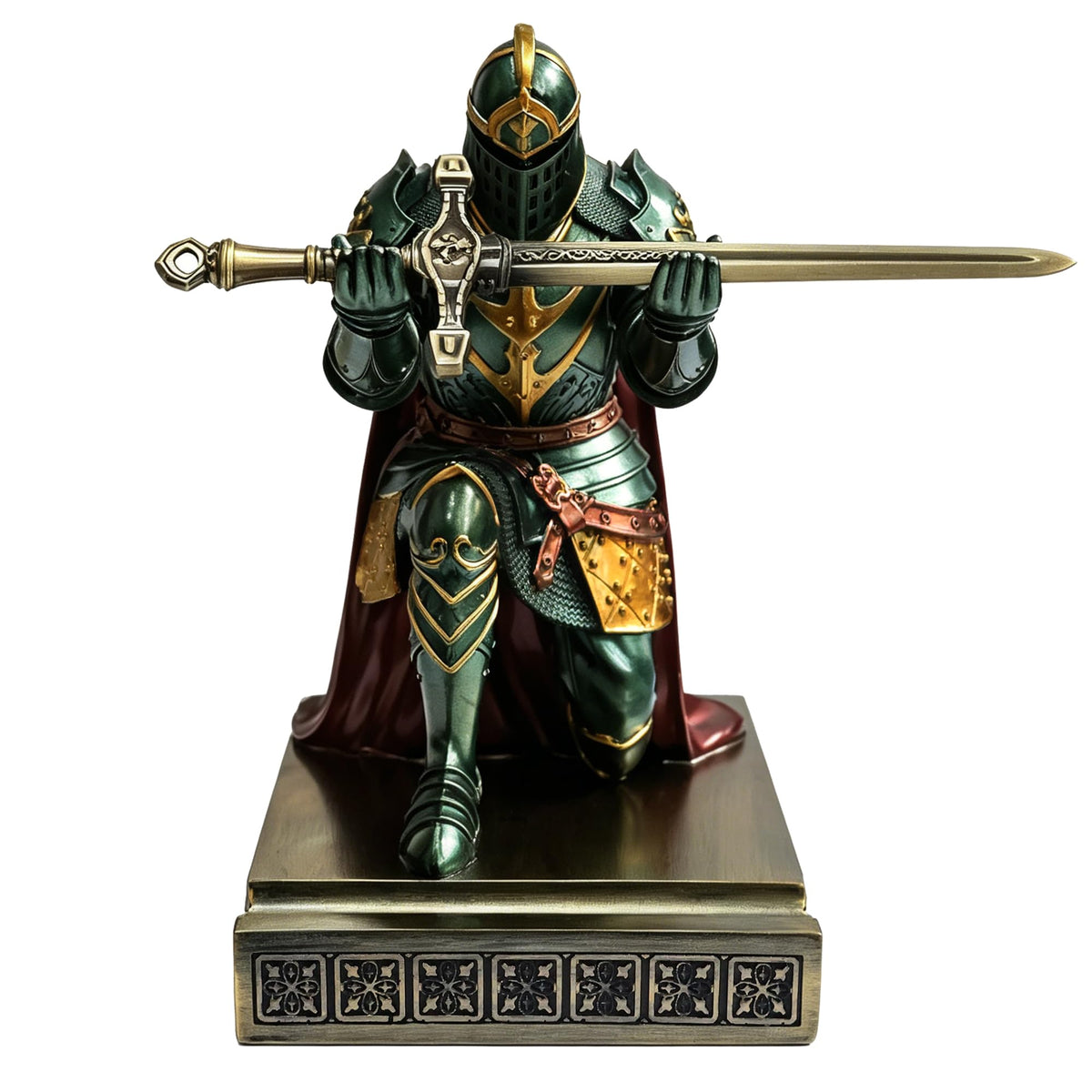 Knight Pen Holder Desk Organizer Office Decor Letter Opener for Desk Green
