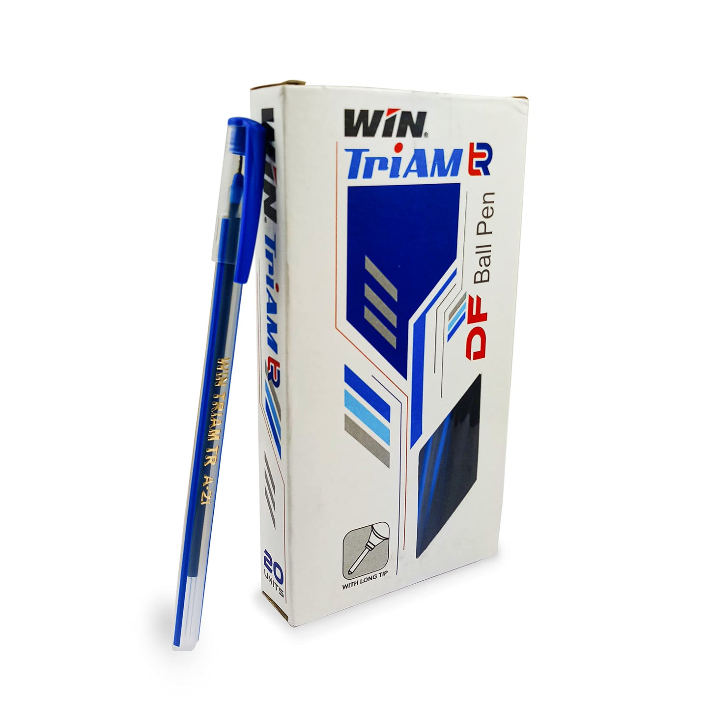 Win Triam TR Ball Pens | 40 Blue Pens | Lightweight Body Design | Use and Throw Pens | For One Time