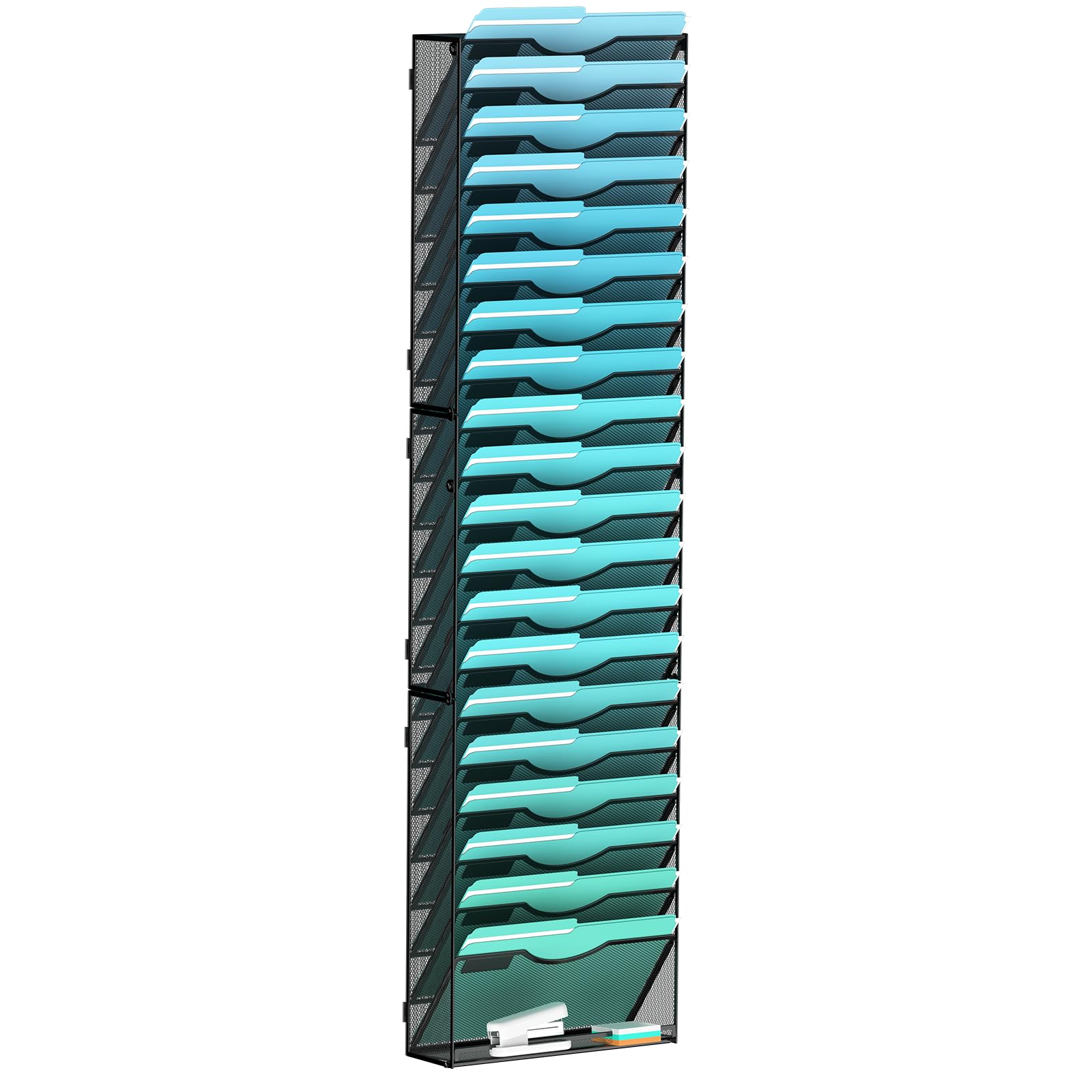 Gawerk 21-Tier Wall File Organizer Hanging Wall File Holder Wall Mount Paper Folder Organize