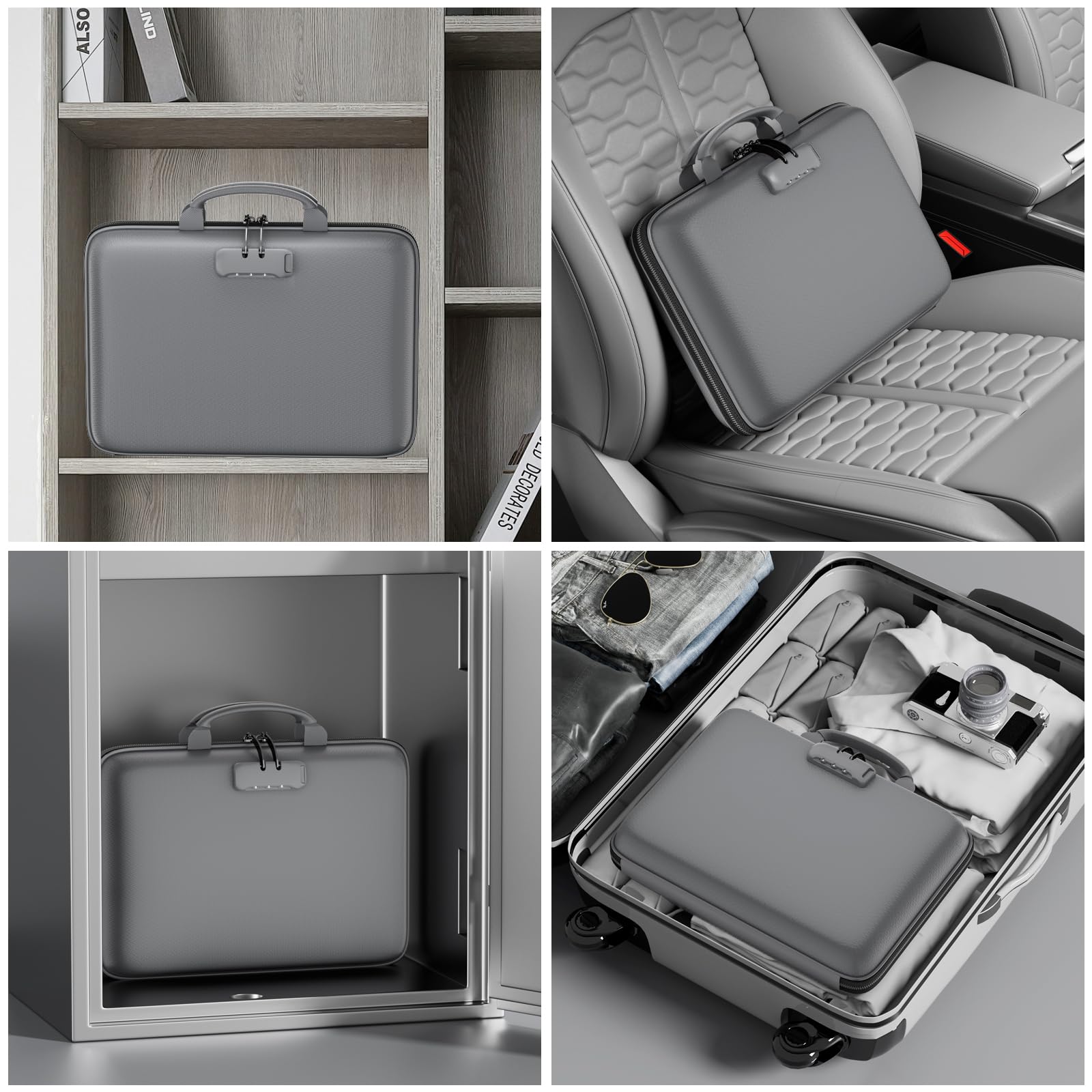 DocSafe Fireproof File Organizer with Lock, Hard-Shell Case Fireproof Document Box with 13 Pocket