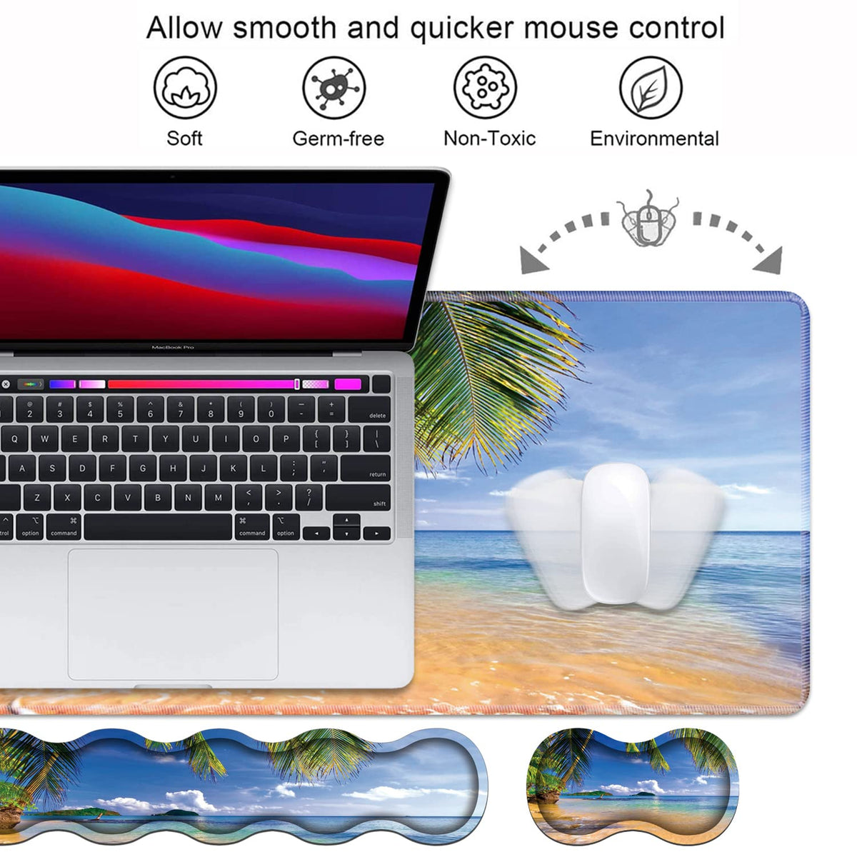 Ergonomic Keyboard Wrist Rest & Mouse Pad Wrist Rest Set, Large XXL Gaming Desk Mat 31.5"x 11.8"
