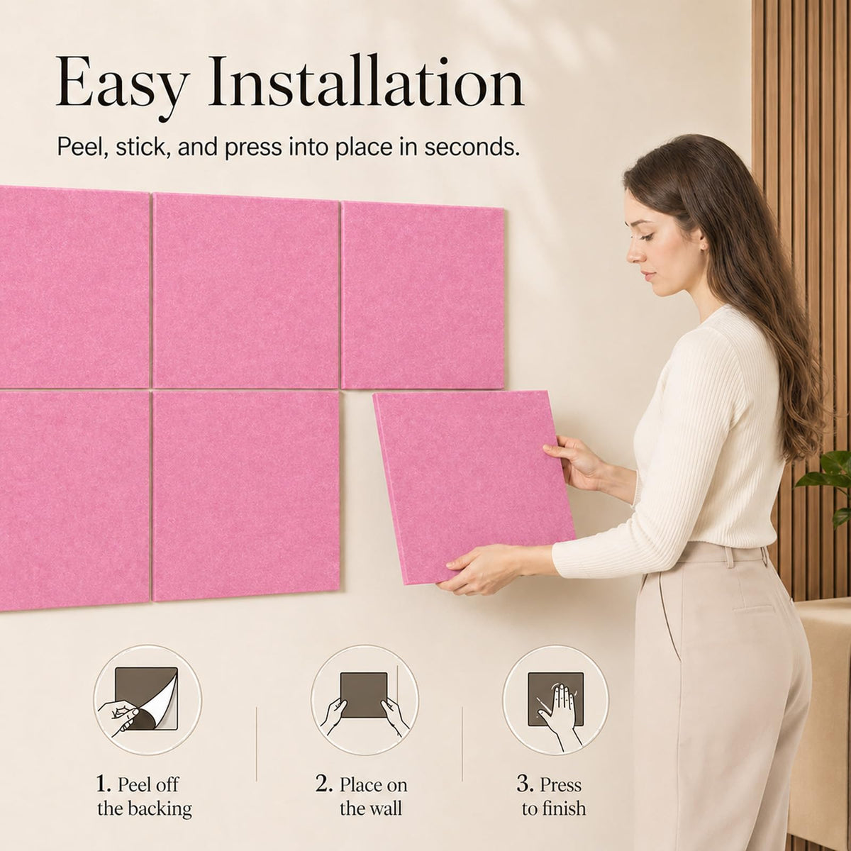 Baysola Felt Bulletin Board Tiles, Cork Board Alternative, 48 x 36 in