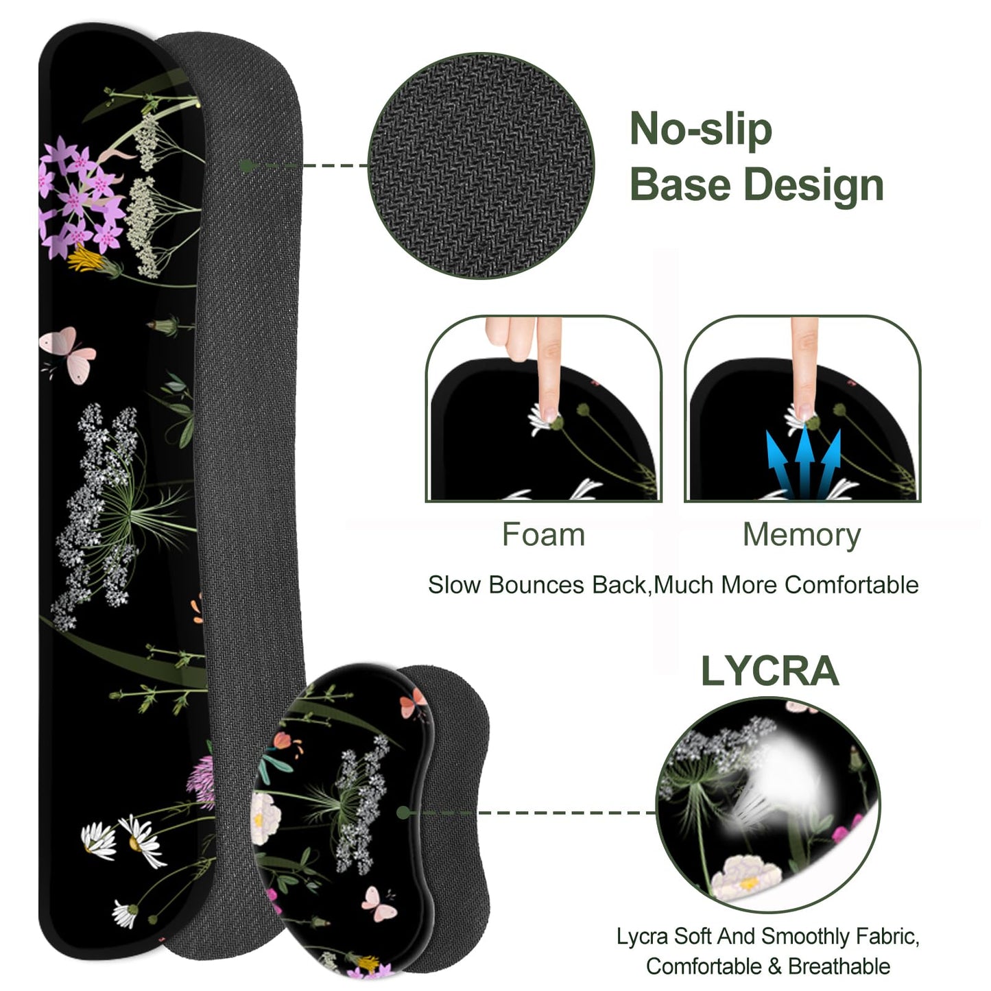 Lauspuck Desk Mat, Gaming Mouse Pad Wrist Rest Support Weeds, XXL Large Mousepad + Keyboard Wrist