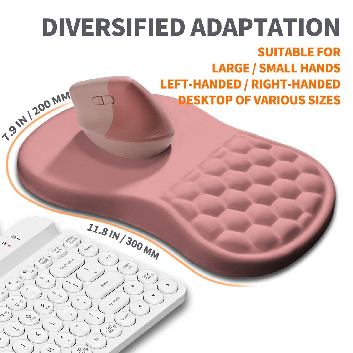 Armanza Ergonomic Joint Wrist Support Mouse Pad with Memory Foam Cushion Massage Bump, Carpal