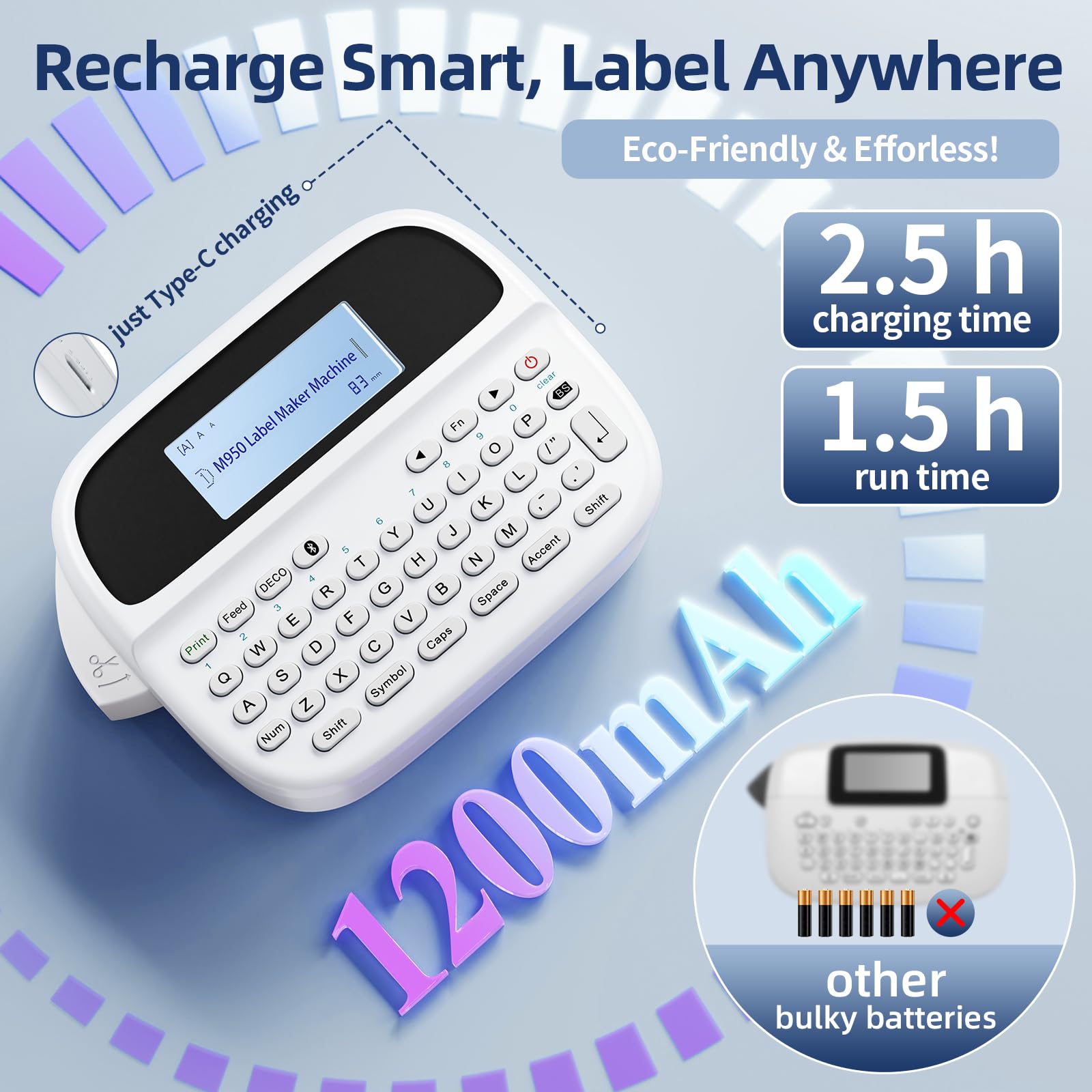 VolenGo M950 Label Maker Machine with Tapes, Label Maker Waterproof-Labels