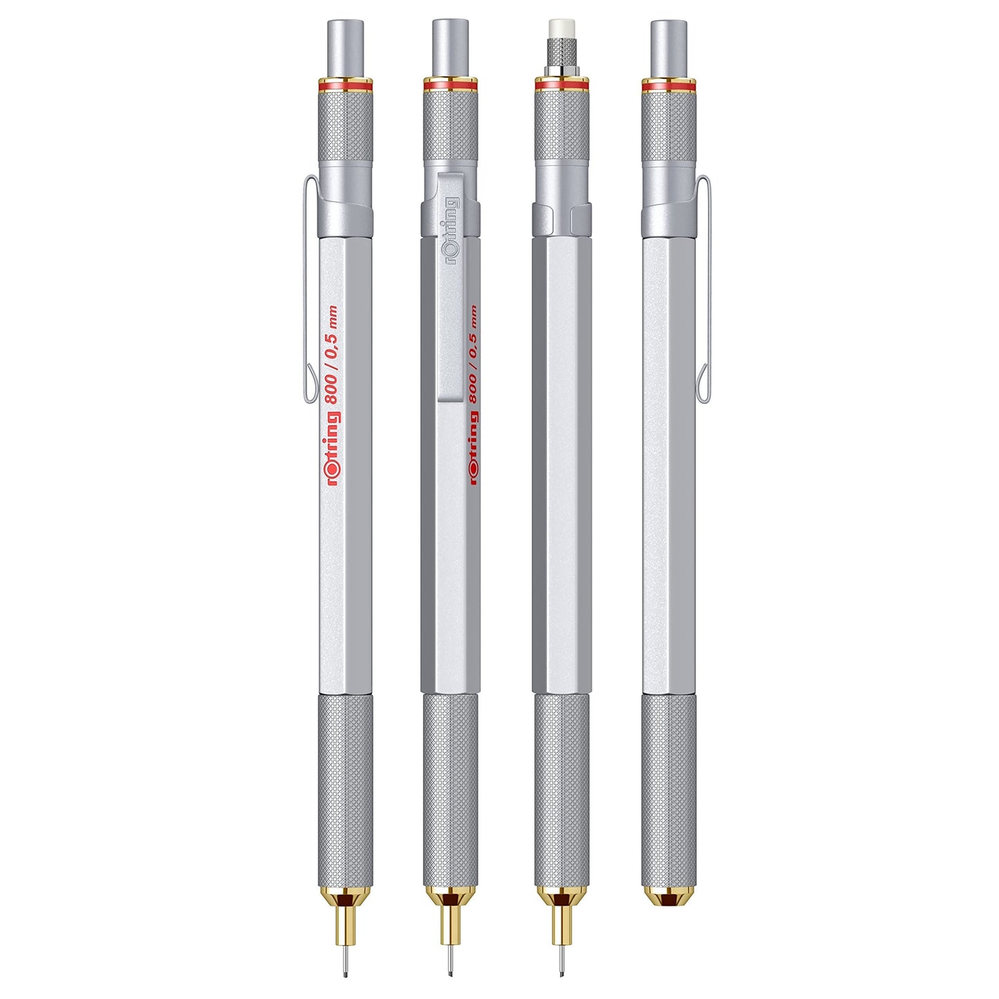 rOtring 800 Retractable Mechanical Pencil, 0.5mm, Silver Metal Barrel - For Drafting, Engineering