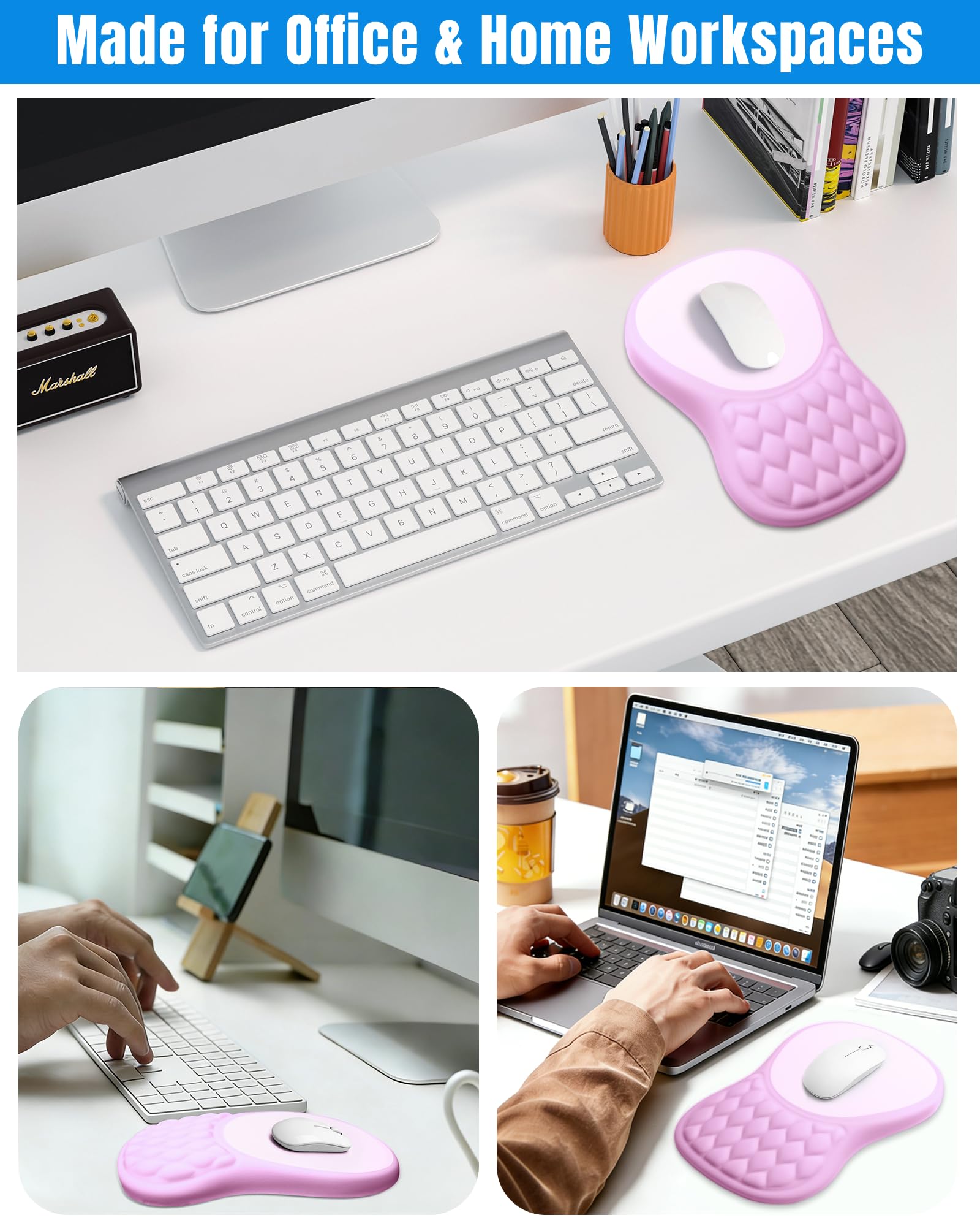 PVIPCZ Ergonomic Mouse Pad with Sloped Memory Foam Wrist Rest