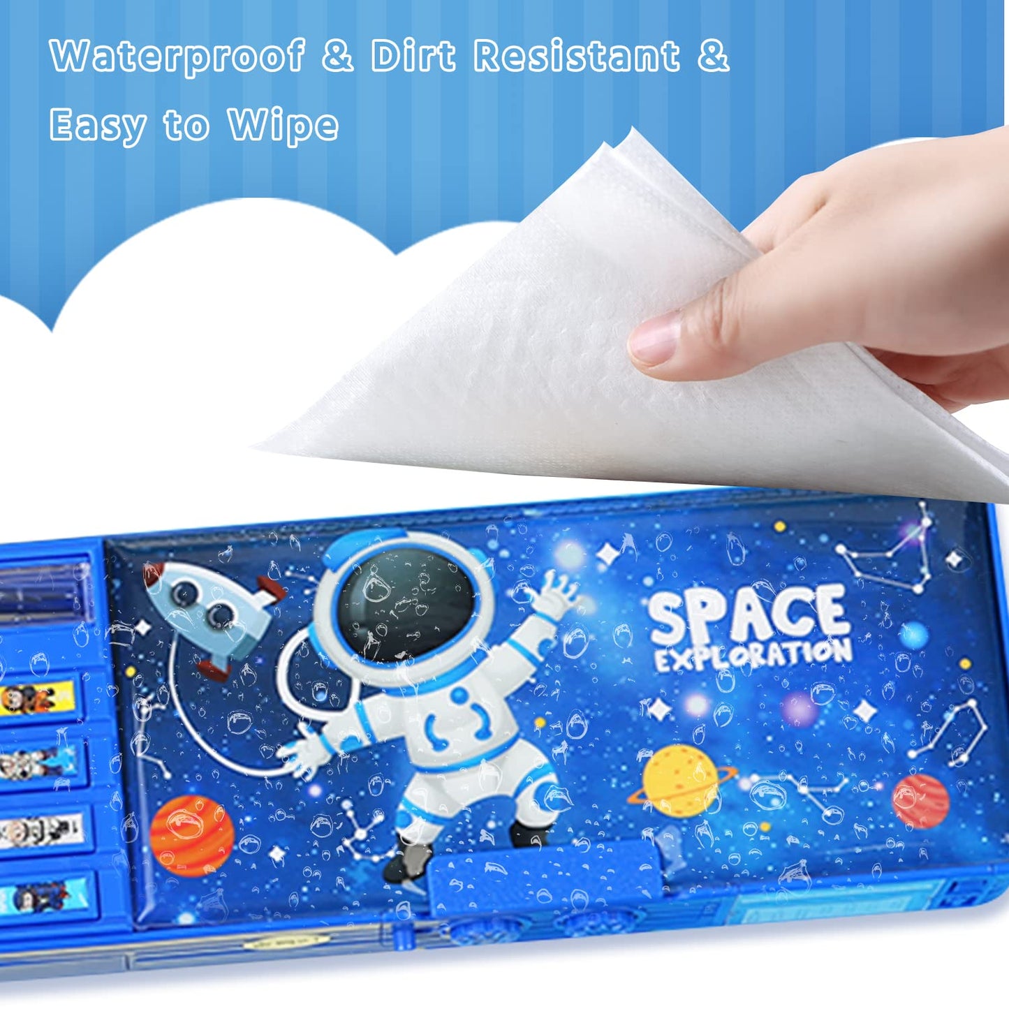 LilyBeauty 【2Pack】 Pop Up Multifunction Pencil Case for Girls and Boys(NO LOCK), Cute Cartoon Pen